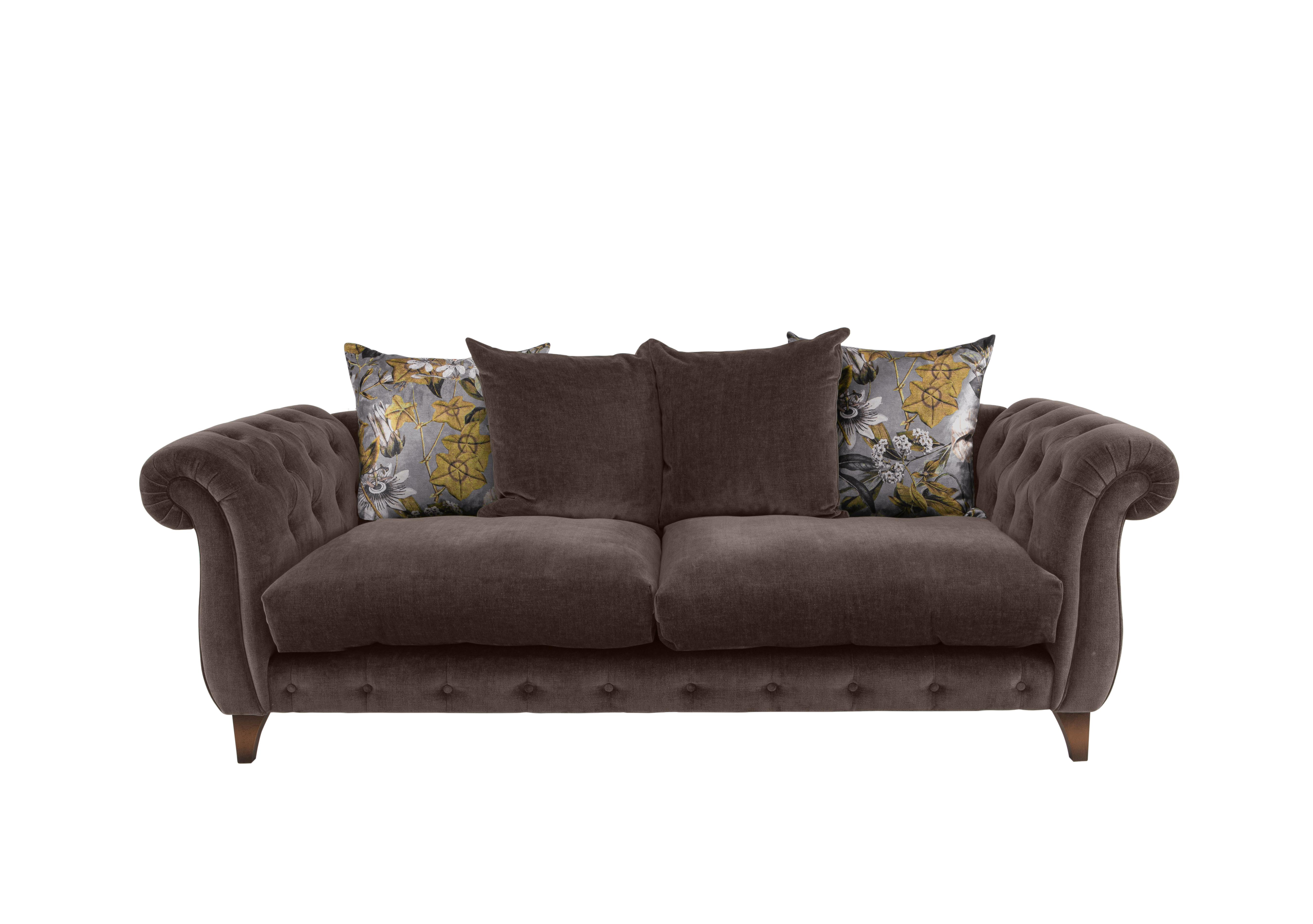 Boutique Palace Fabric 2 Seater Scatter Back Sofa in Oasis Mocha on Furniture Village