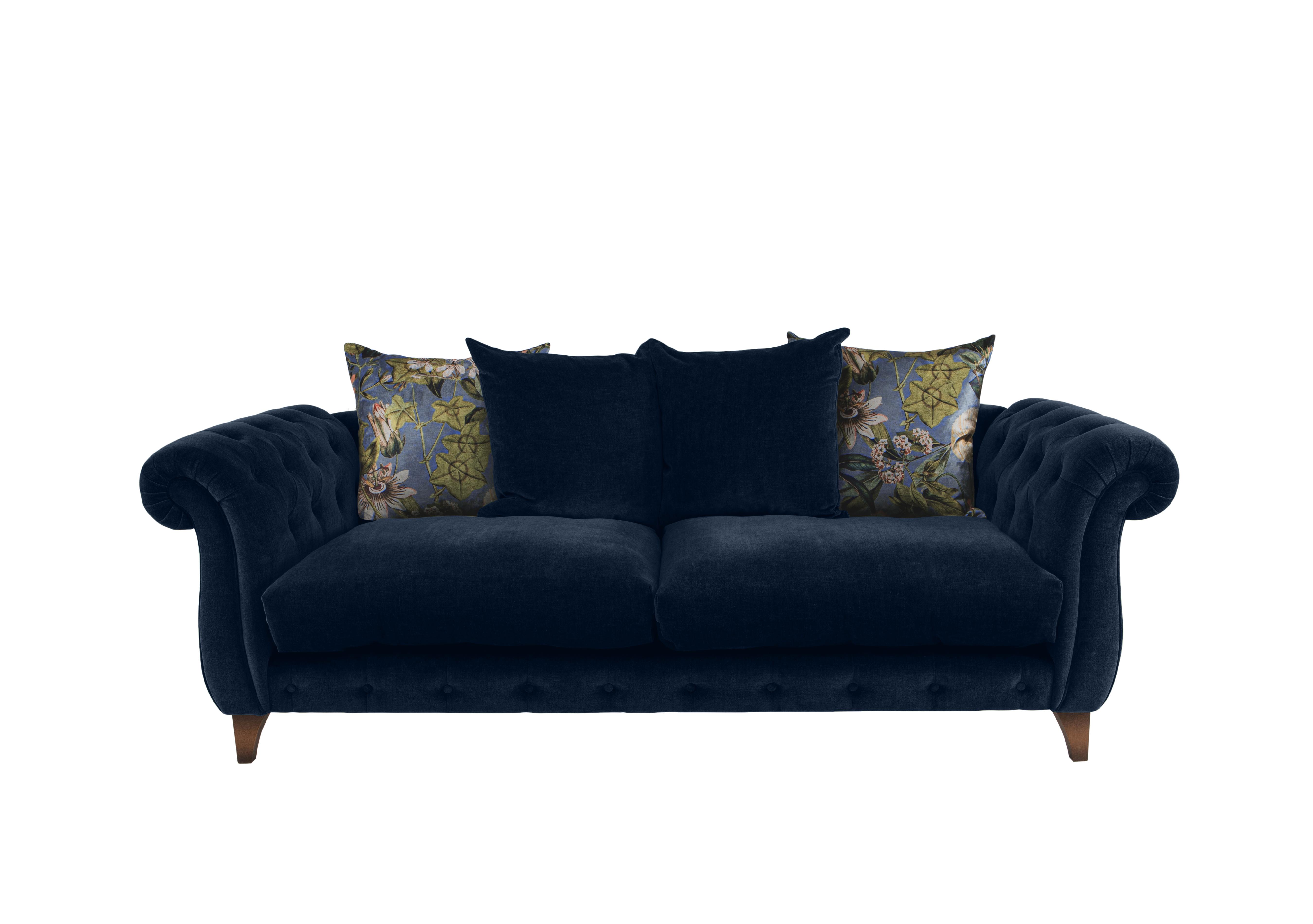 Boutique Palace Fabric 2 Seater Scatter Back Sofa in Oasis Navy on Furniture Village