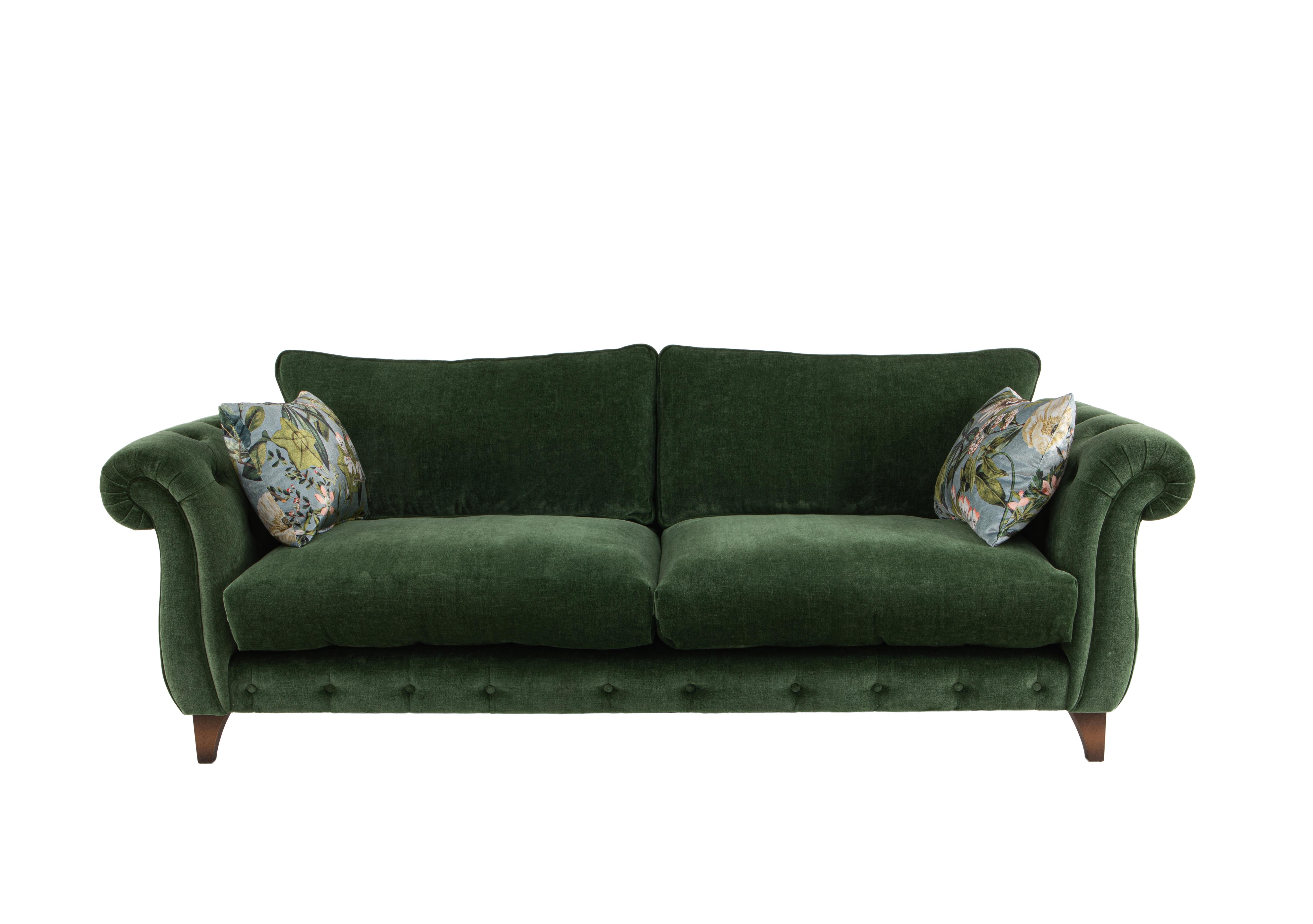 Boutique Palace Fabric 3 Seater Classic Back Sofa in Oasis Parrot on Furniture Village