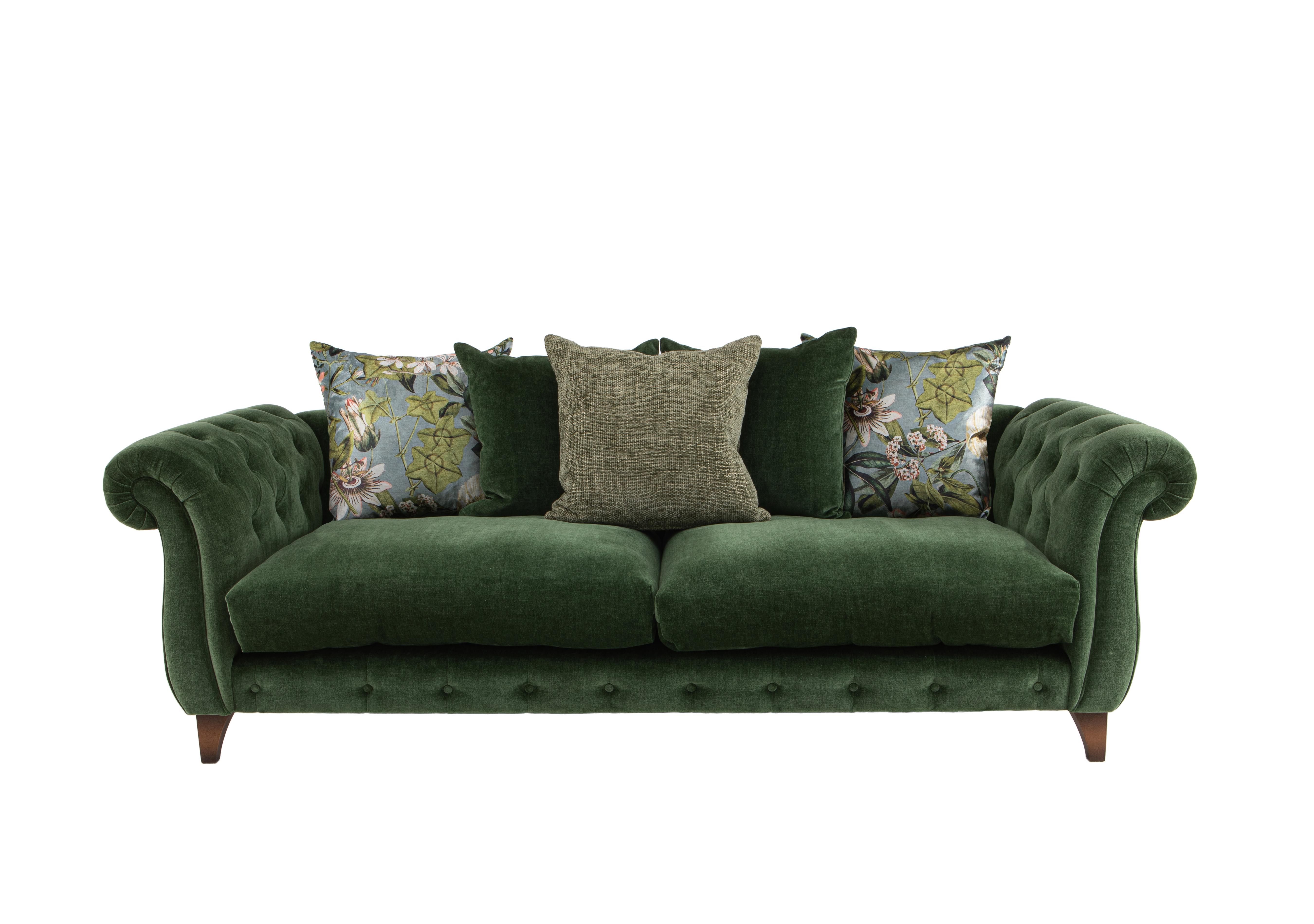 Boutique Palace Fabric 3 Seater Scatter Back Sofa in Oasis Parrot on Furniture Village