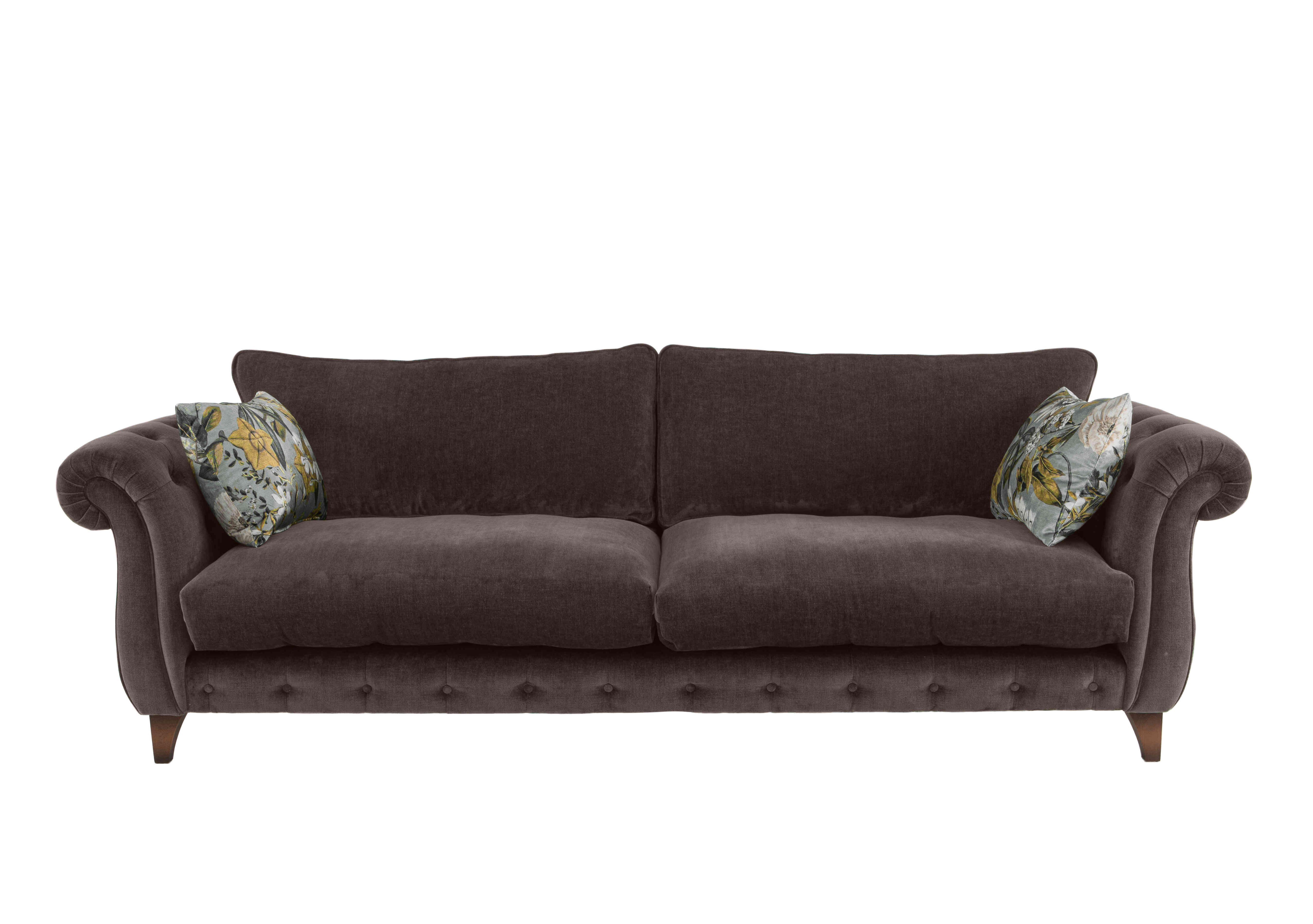 Boutique Palace Fabric 4 Seater Classic Back Sofa in Oasis Mocha on Furniture Village