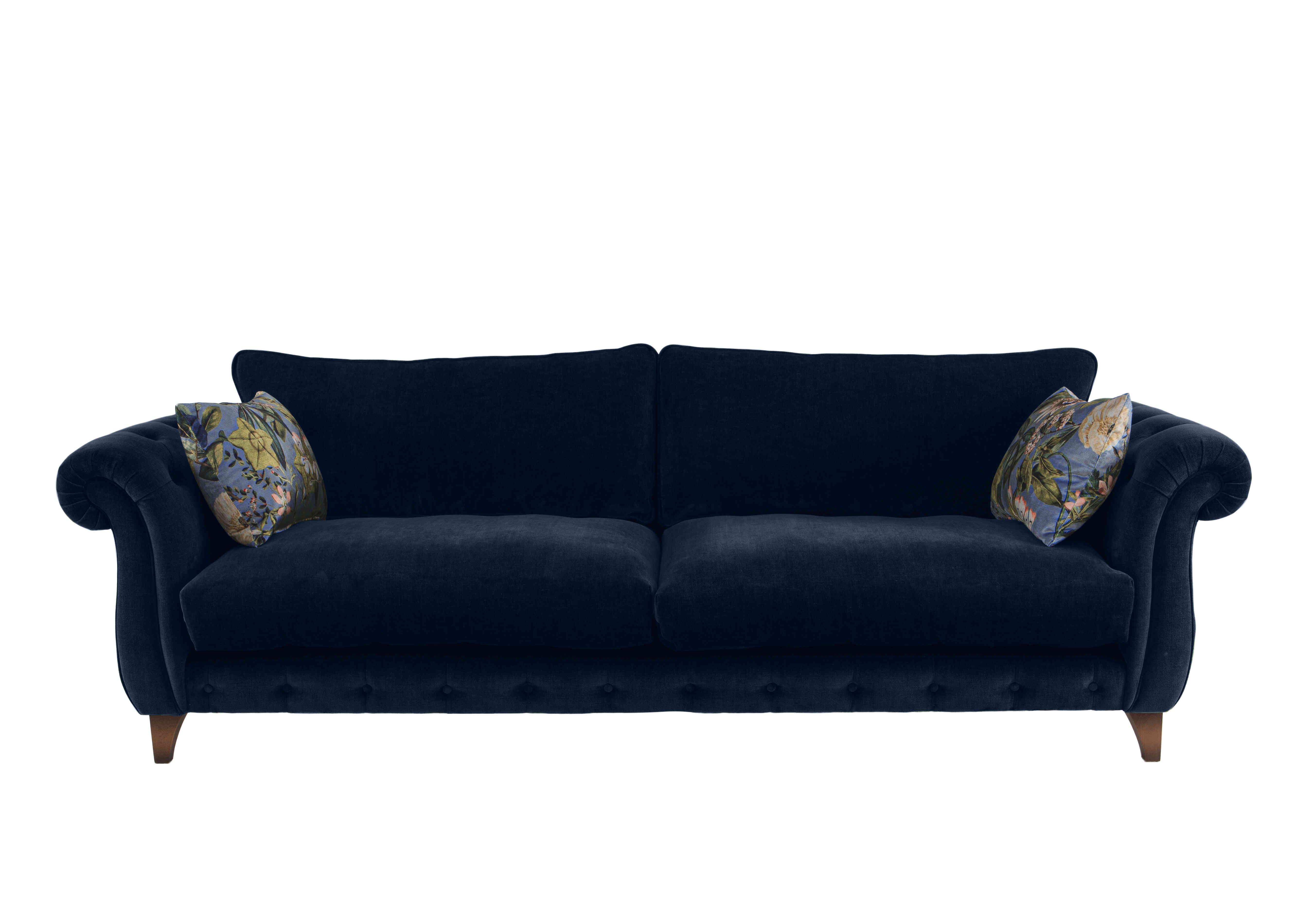 Boutique Palace Fabric 4 Seater Classic Back Sofa in Oasis Navy on Furniture Village
