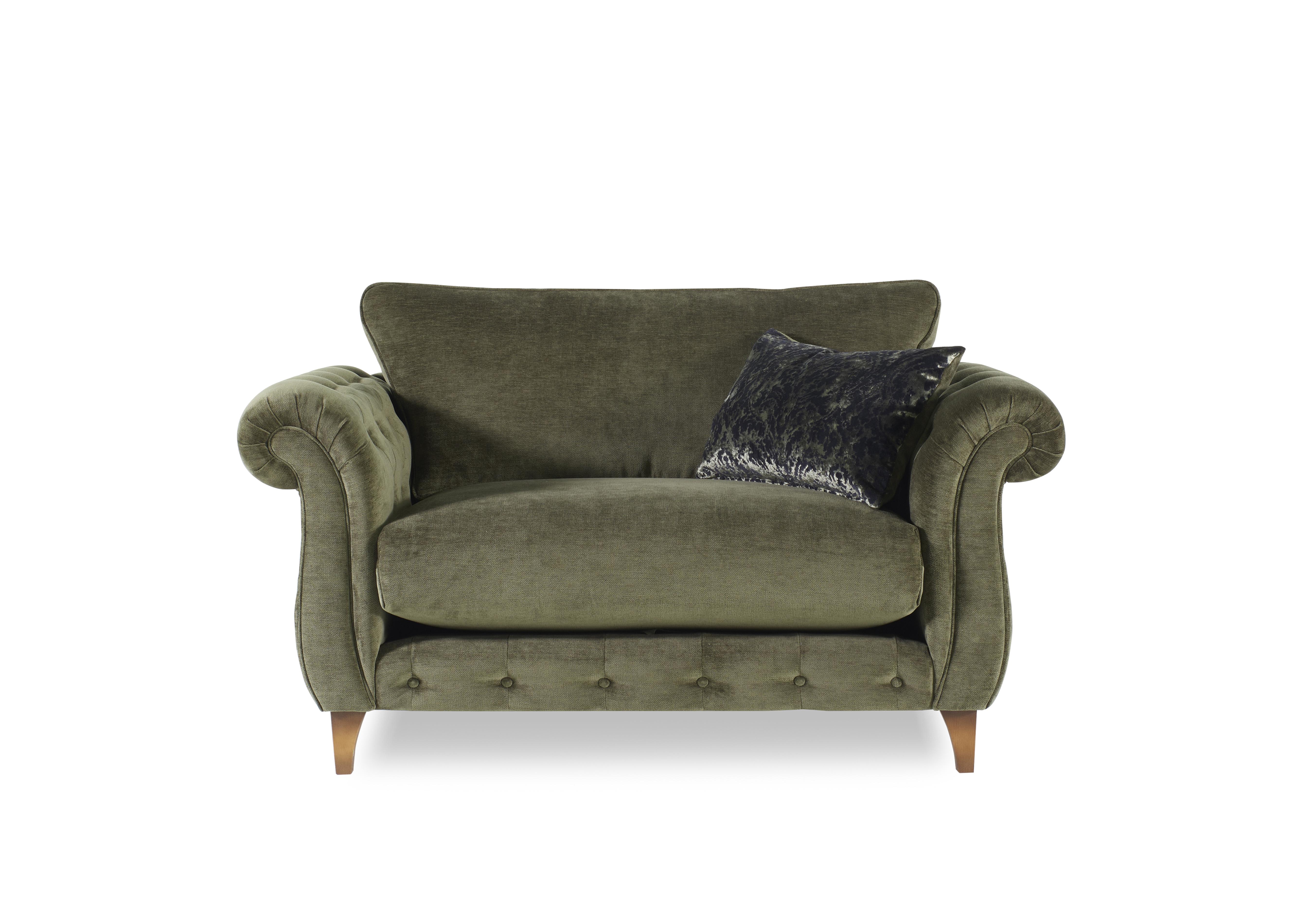 Boutique Palace Fabric Classic Back Snuggler in Derwent Moss - Olive on Furniture Village