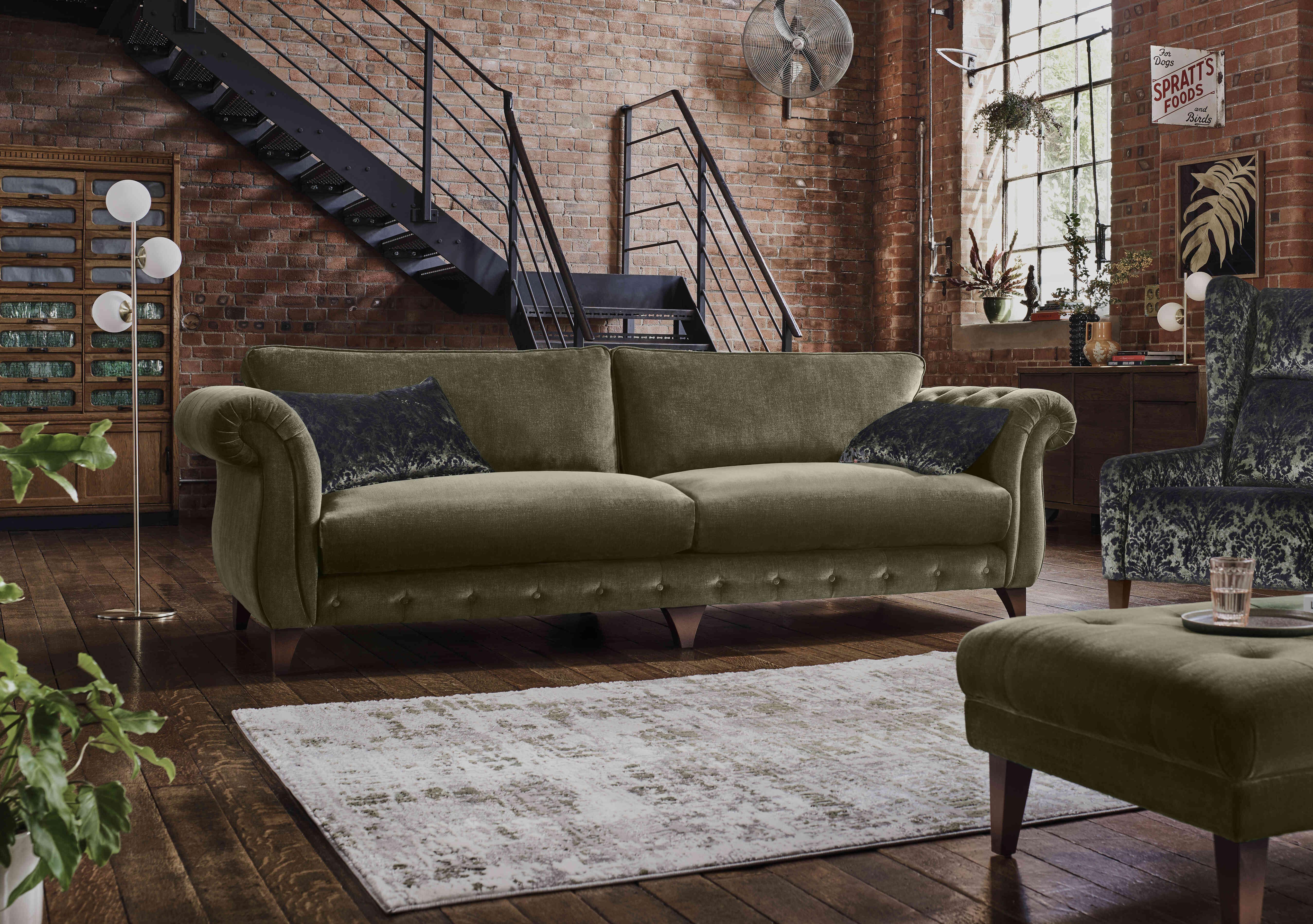 Boutique Palace Fabric Grande Classic Back Sofa in  on Furniture Village