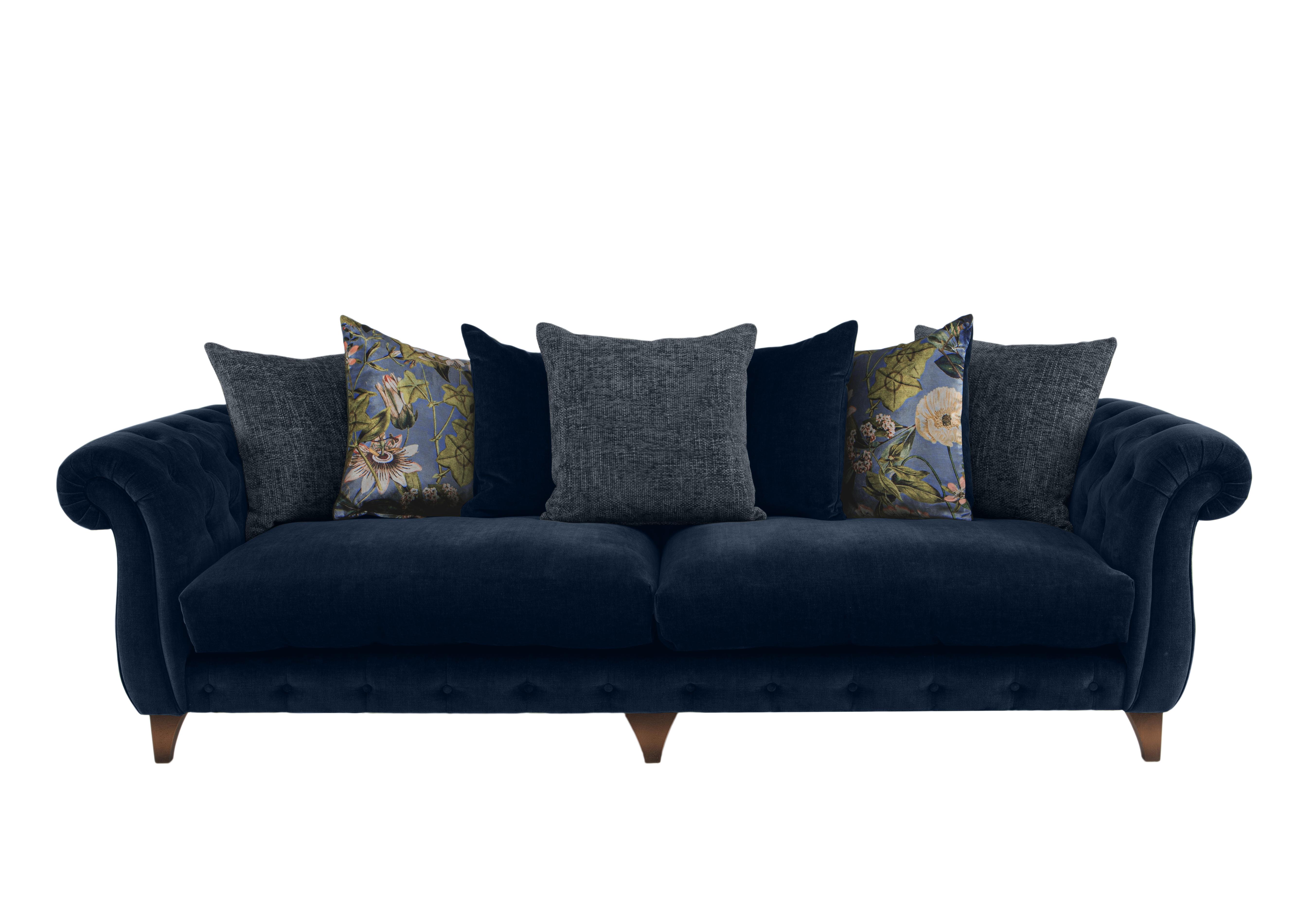 Boutique Palace Fabric Grande Scatter Back Sofa in Oasis Navy on Furniture Village