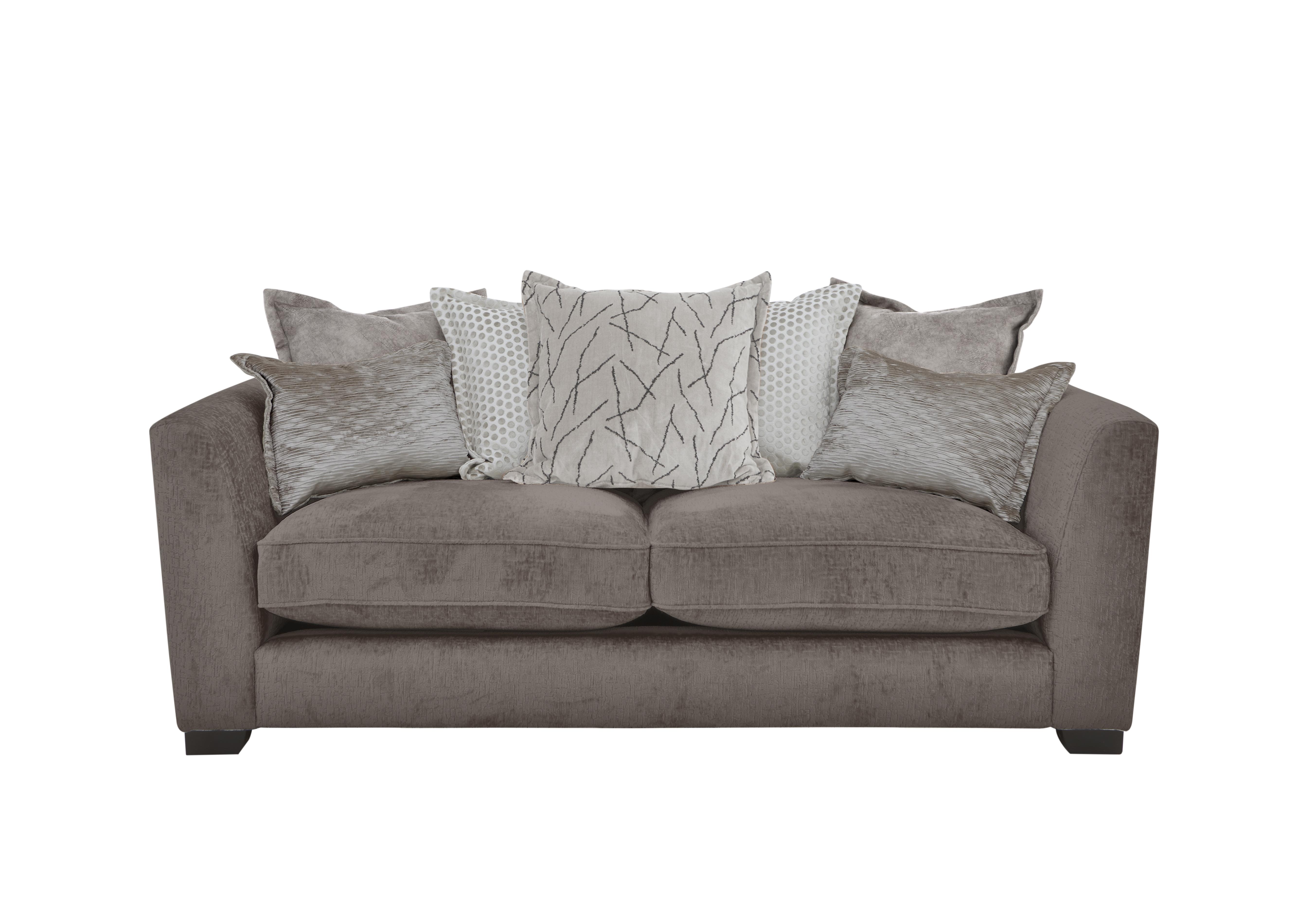 Boutique Lavish Fabric 3 Seater Scatter Back Sofa in Alexandra Grey on Furniture Village
