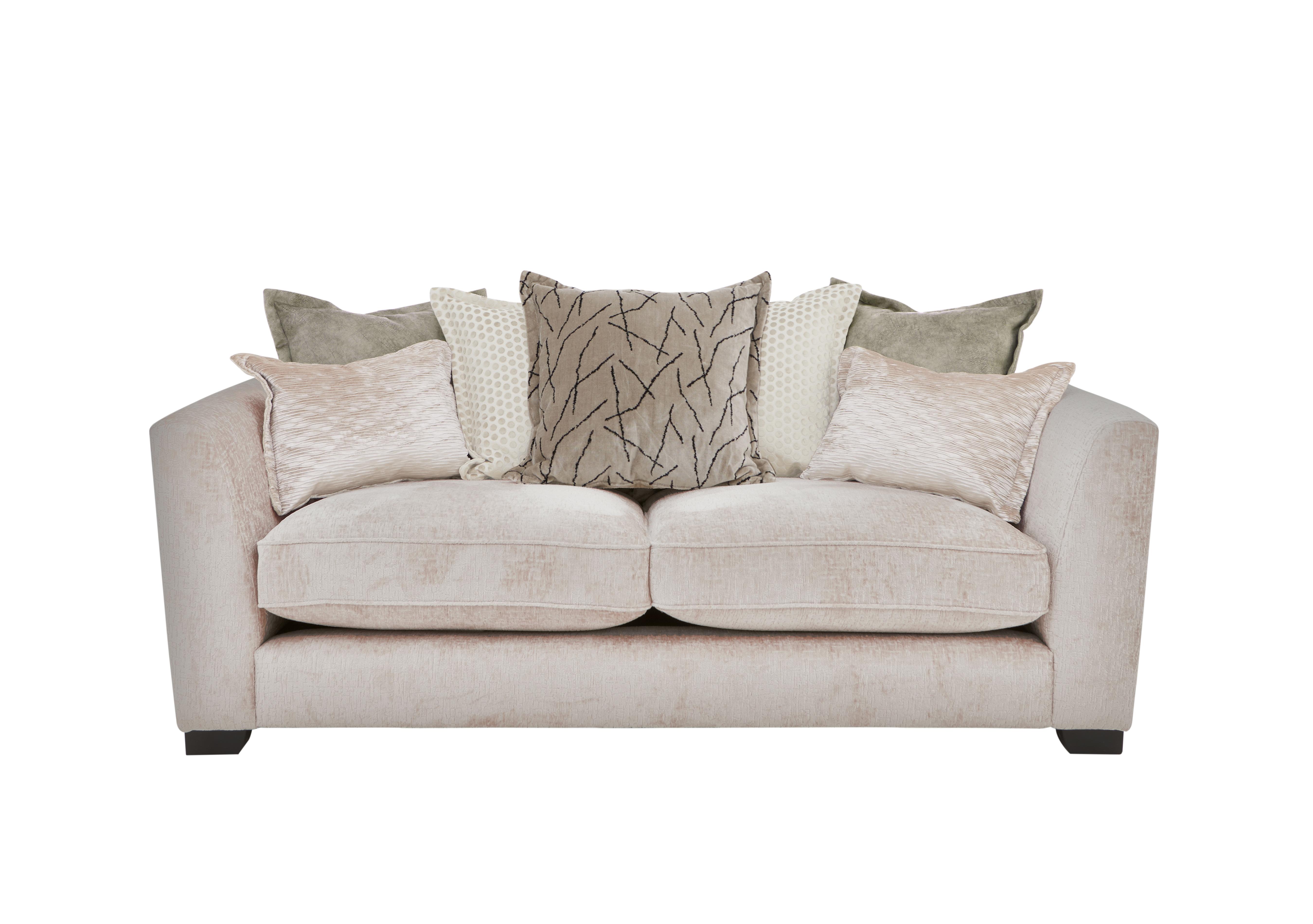 Boutique Lavish Fabric 3 Seater Scatter Back Sofa in Alexandra Natural on Furniture Village