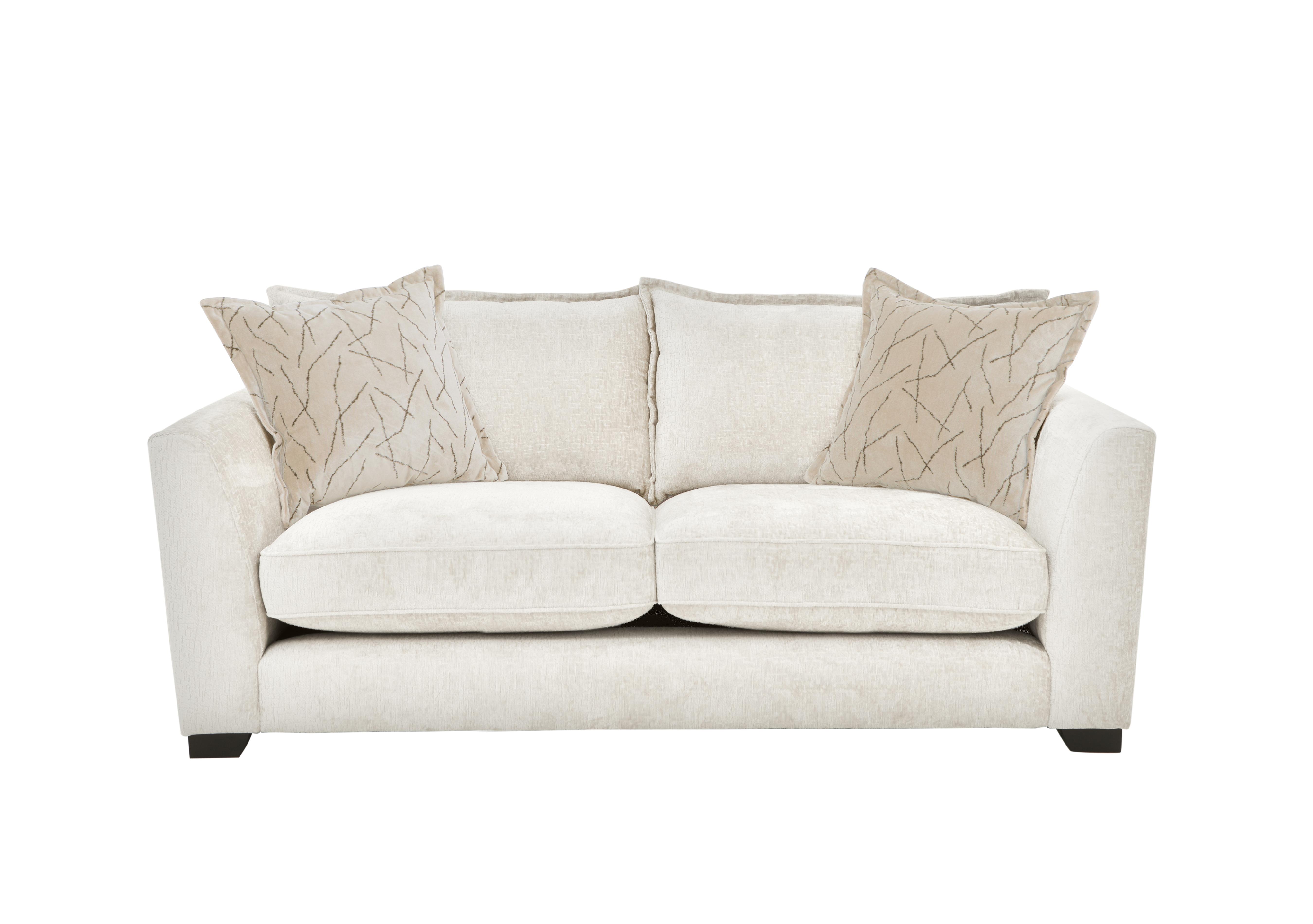 Boutique Lavish Fabric 3 Seater Classic Back Sofa in Alexandra Ecru on Furniture Village
