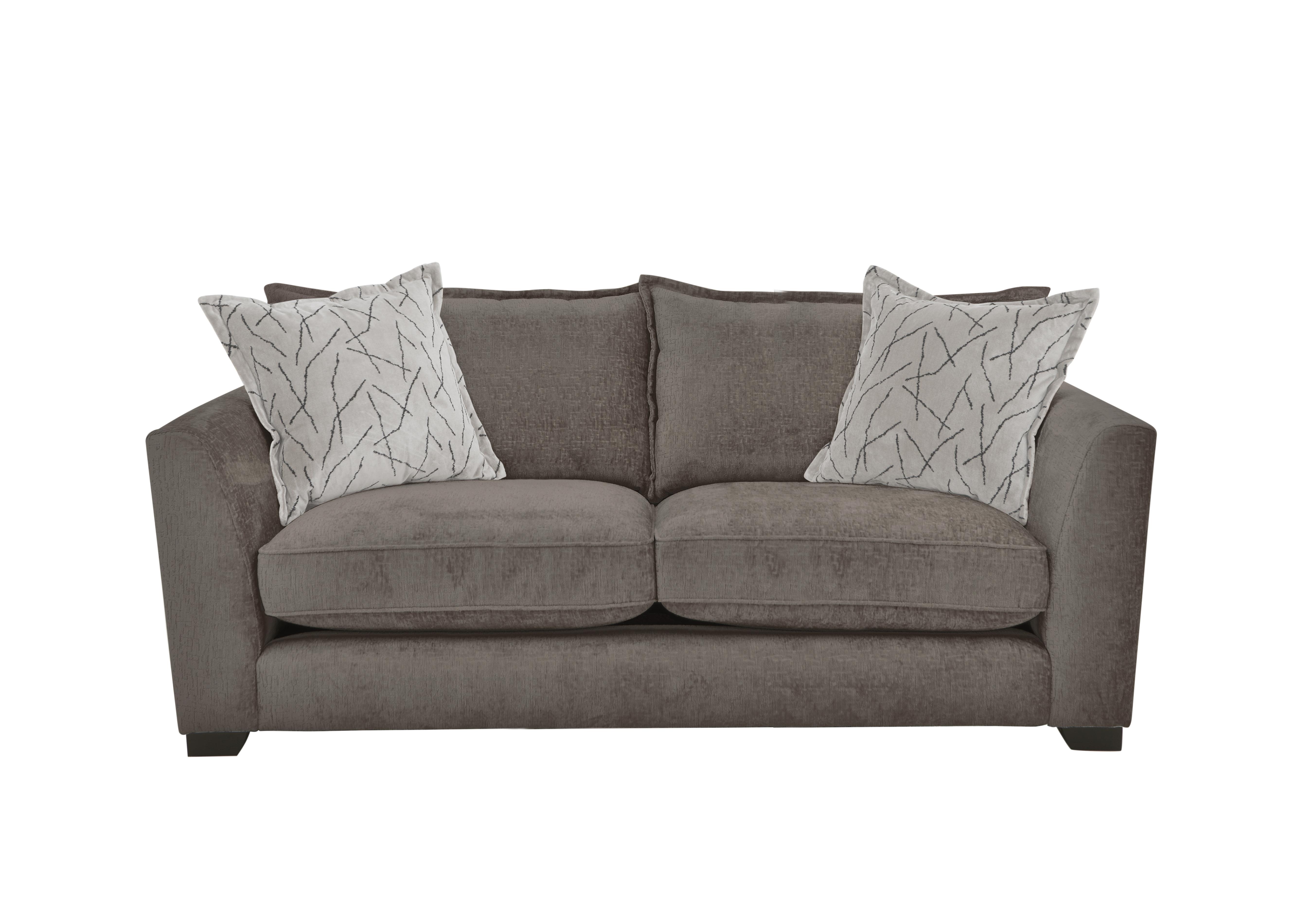 Boutique Lavish Fabric 3 Seater Classic Back Sofa in Alexandra Grey on Furniture Village