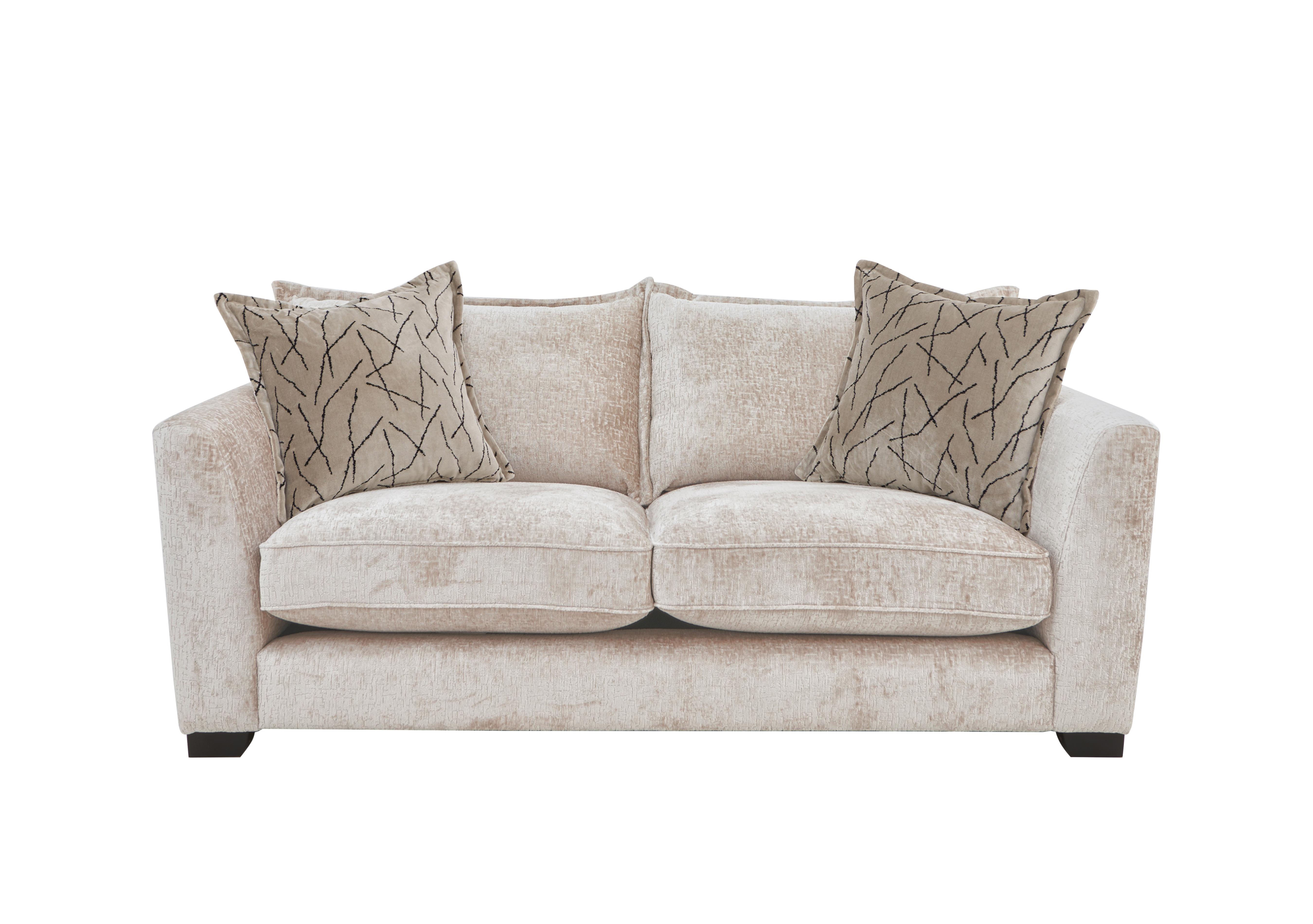 Boutique Lavish Fabric 3 Seater Classic Back Sofa in Alexandra Natural on Furniture Village