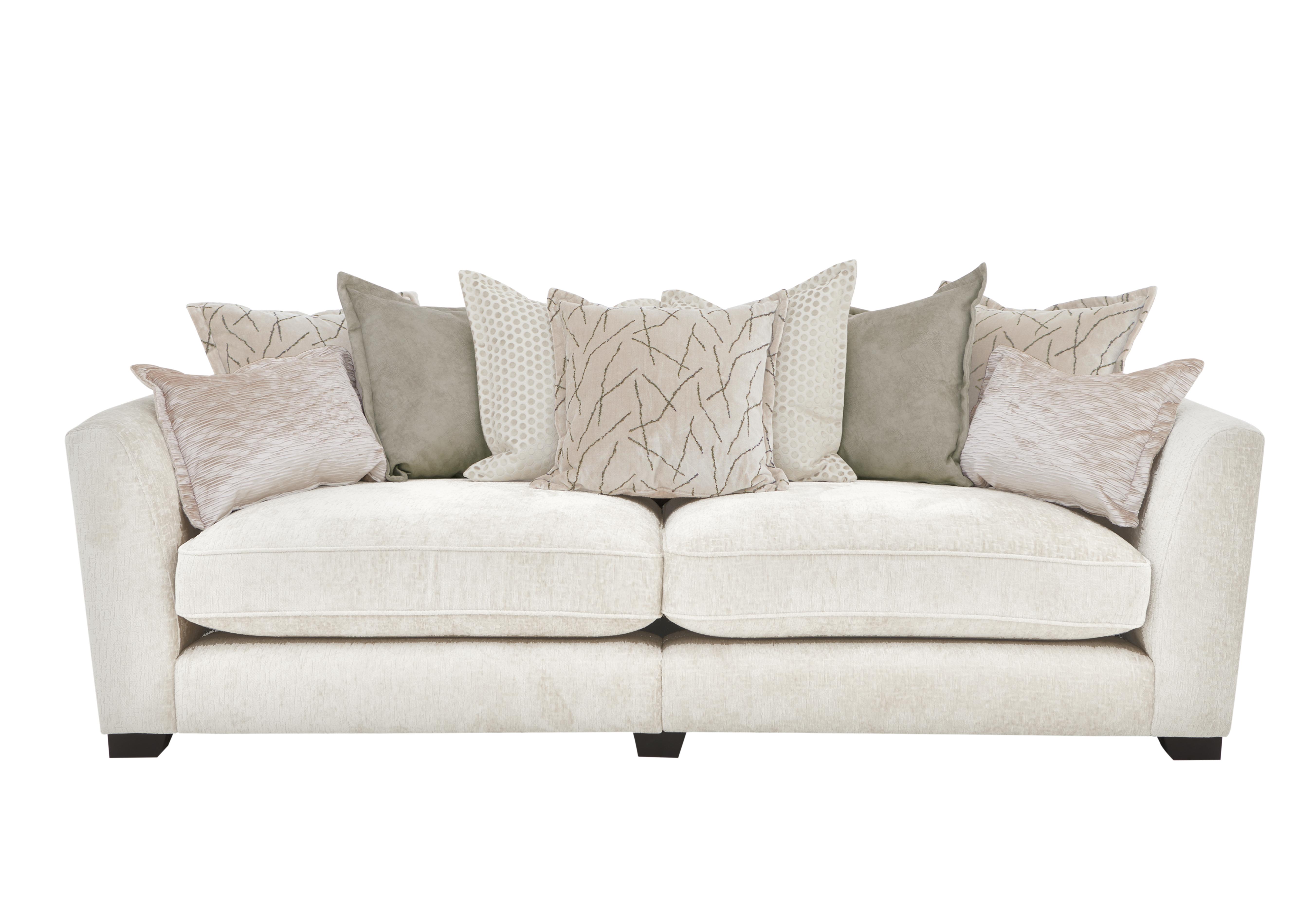 Boutique Lavish Fabric 4 Seater Split Scatter Back Sofa in Alexandra Ecru on Furniture Village