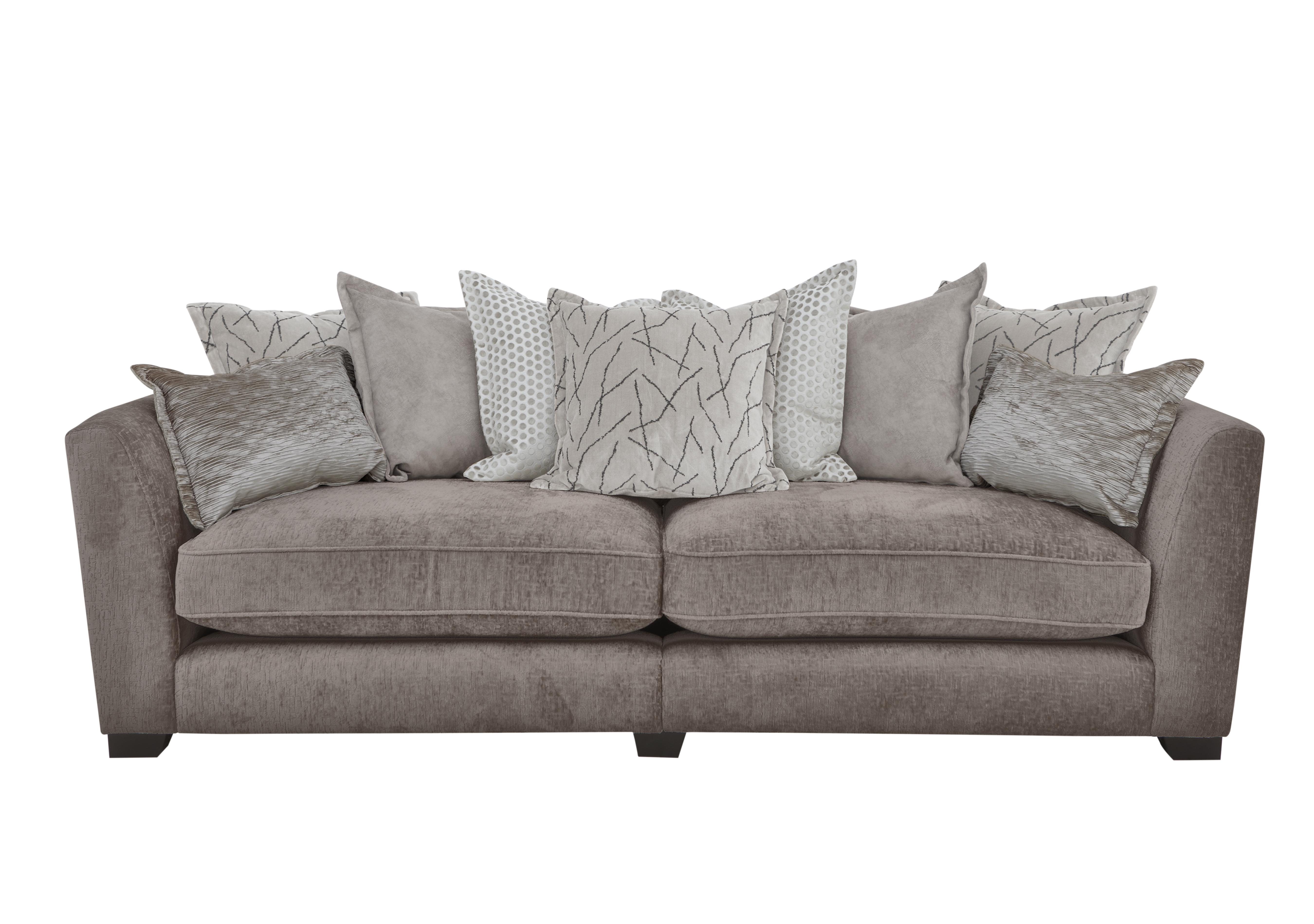 Boutique Lavish Fabric 4 Seater Split Scatter Back Sofa in Alexandra Grey on Furniture Village