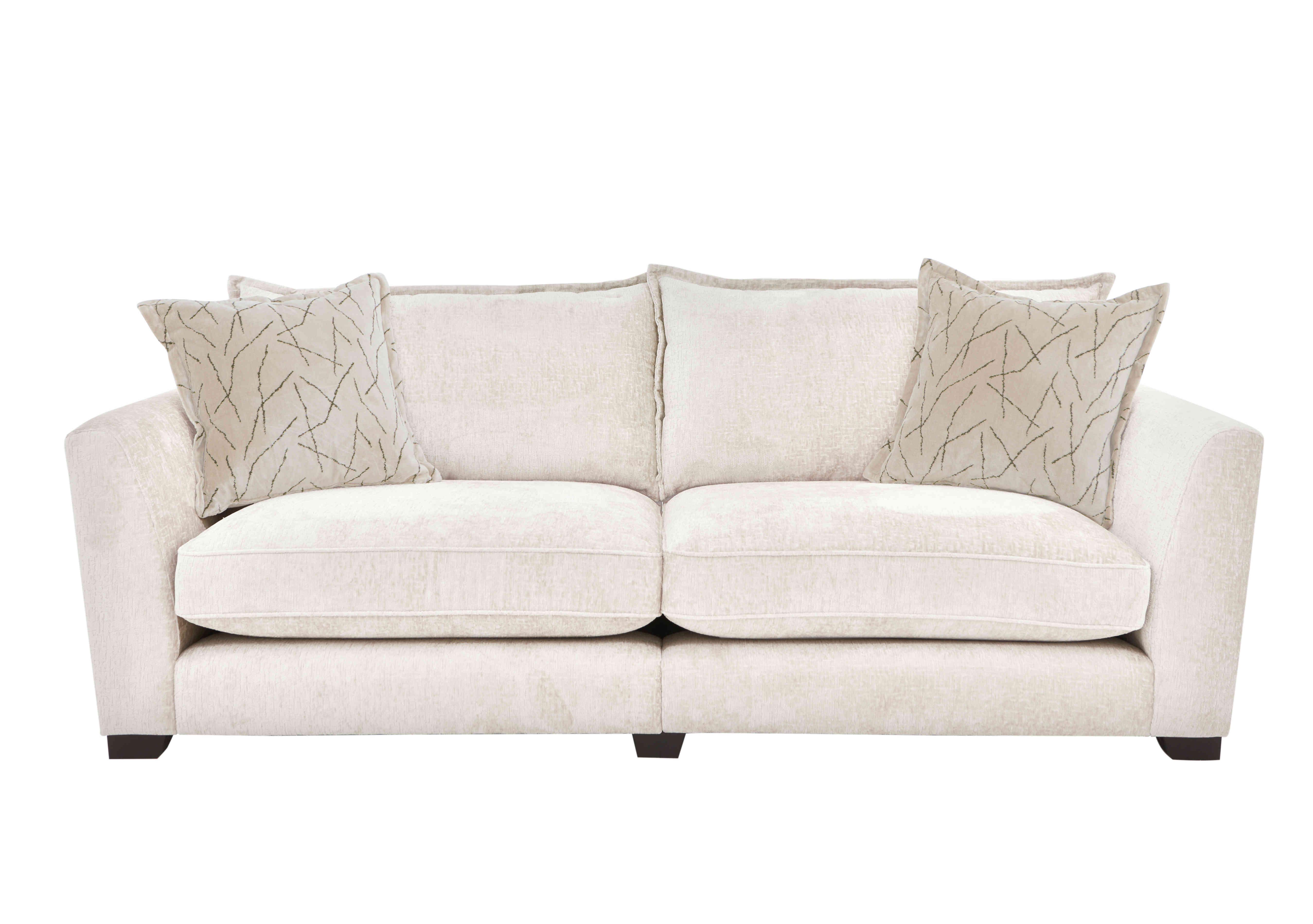 Boutique Lavish Fabric 4 Seater Split Classic Back Sofa in Alexandra Ecru on Furniture Village