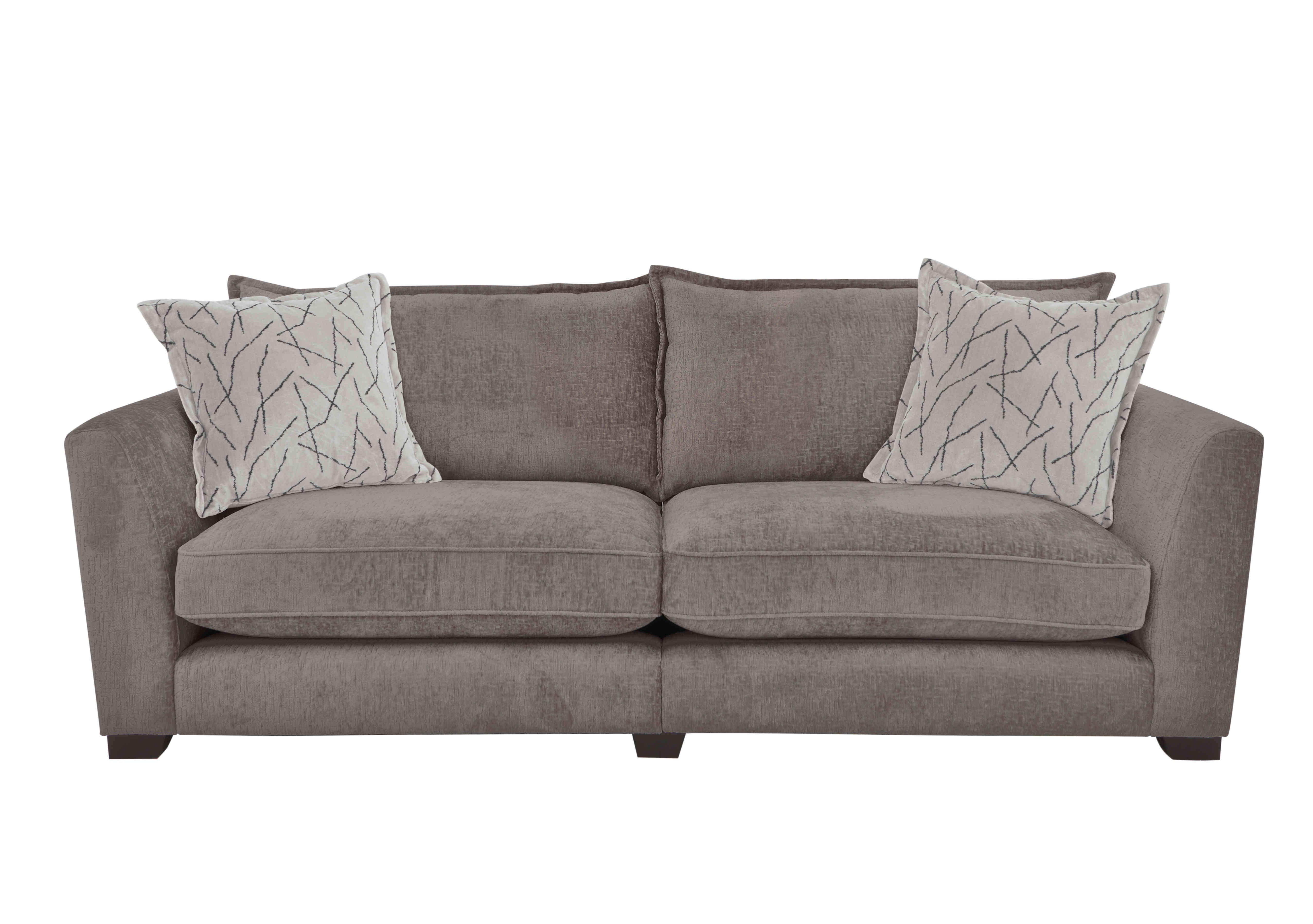 Boutique Lavish Fabric 4 Seater Split Classic Back Sofa in Alexandra Grey on Furniture Village