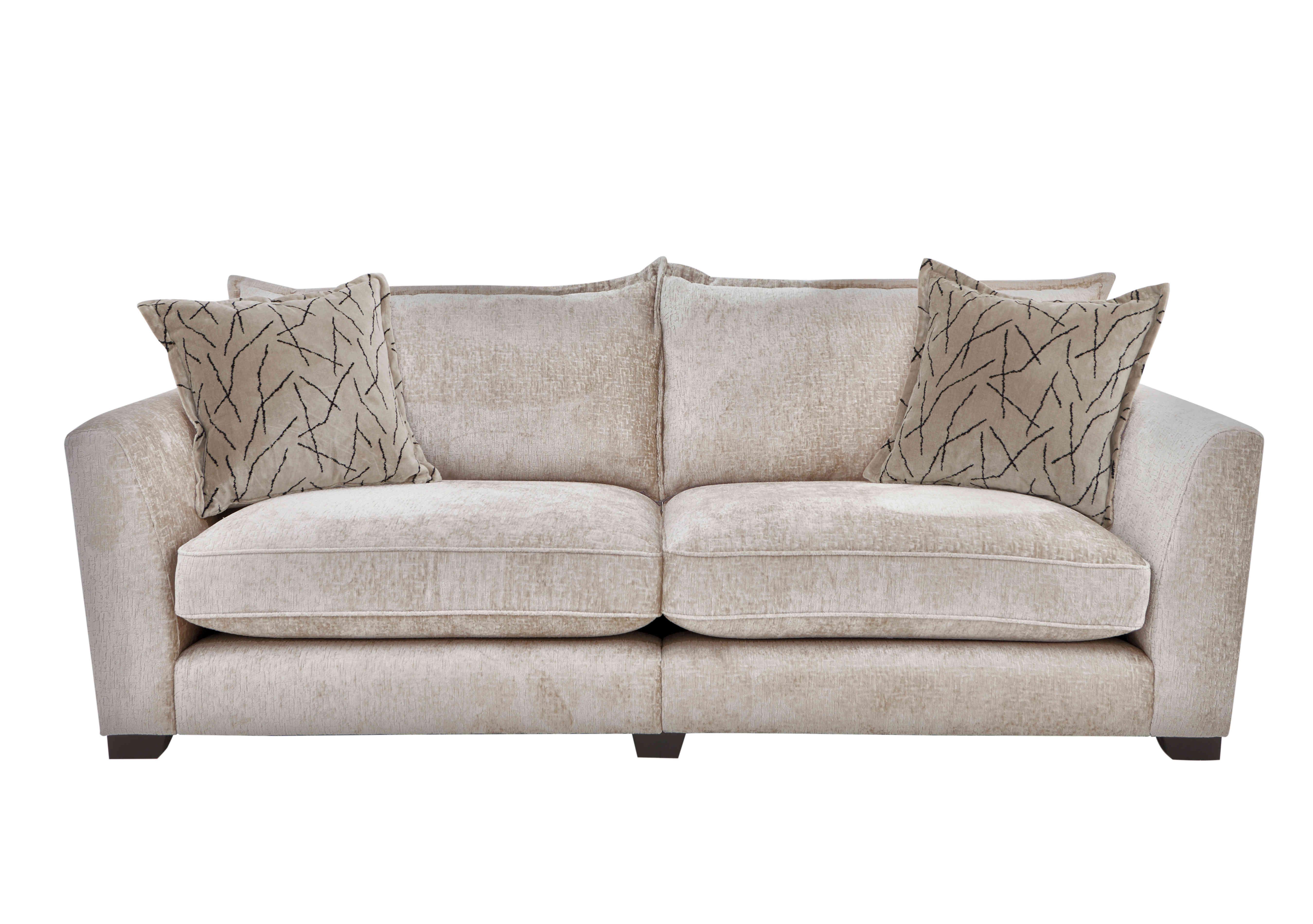 Boutique Lavish Fabric 4 Seater Split Classic Back Sofa in Alexandra Natural on Furniture Village