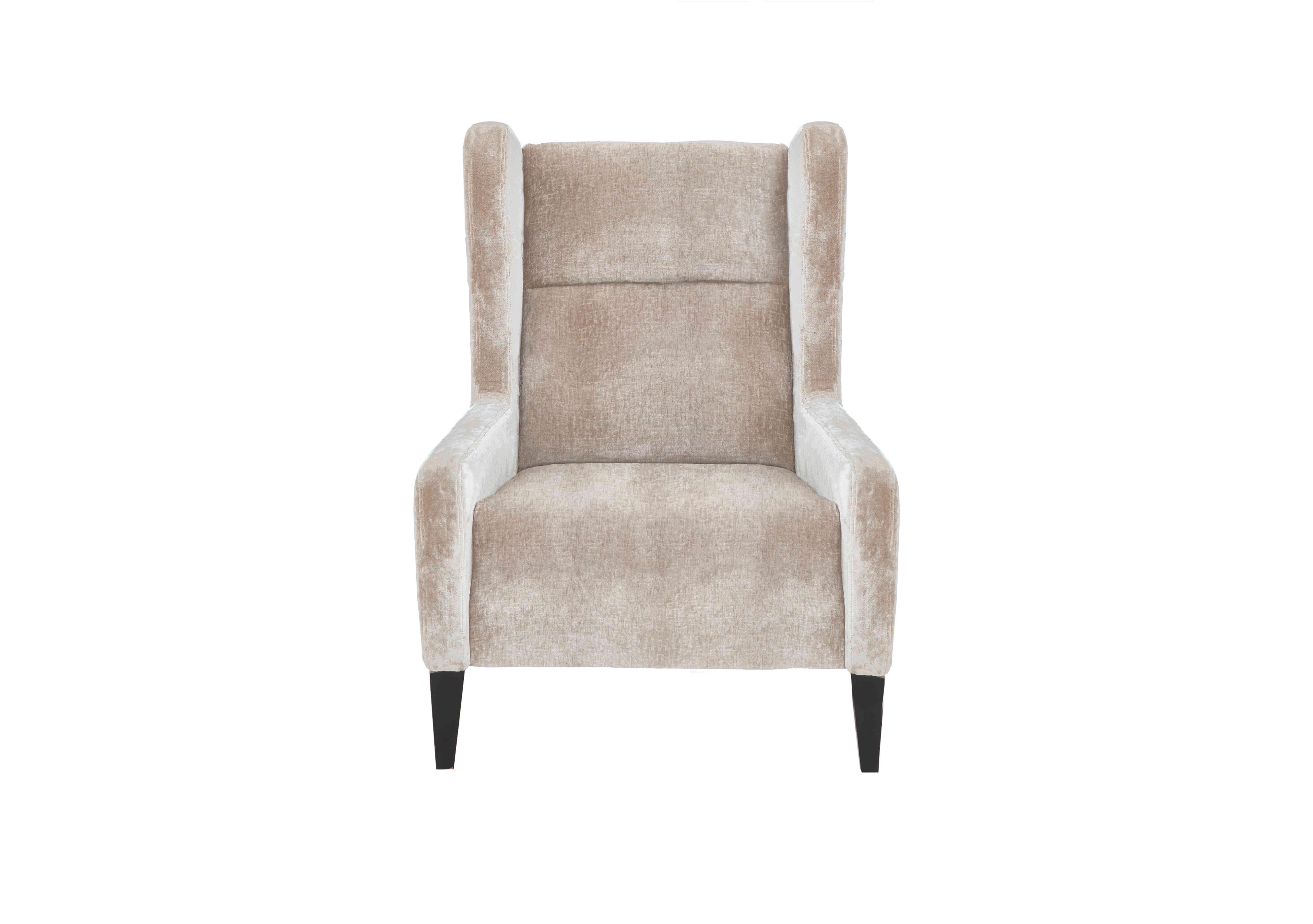 Boutique Lavish Fabric Wing Chair in Alexandra Natural on Furniture Village