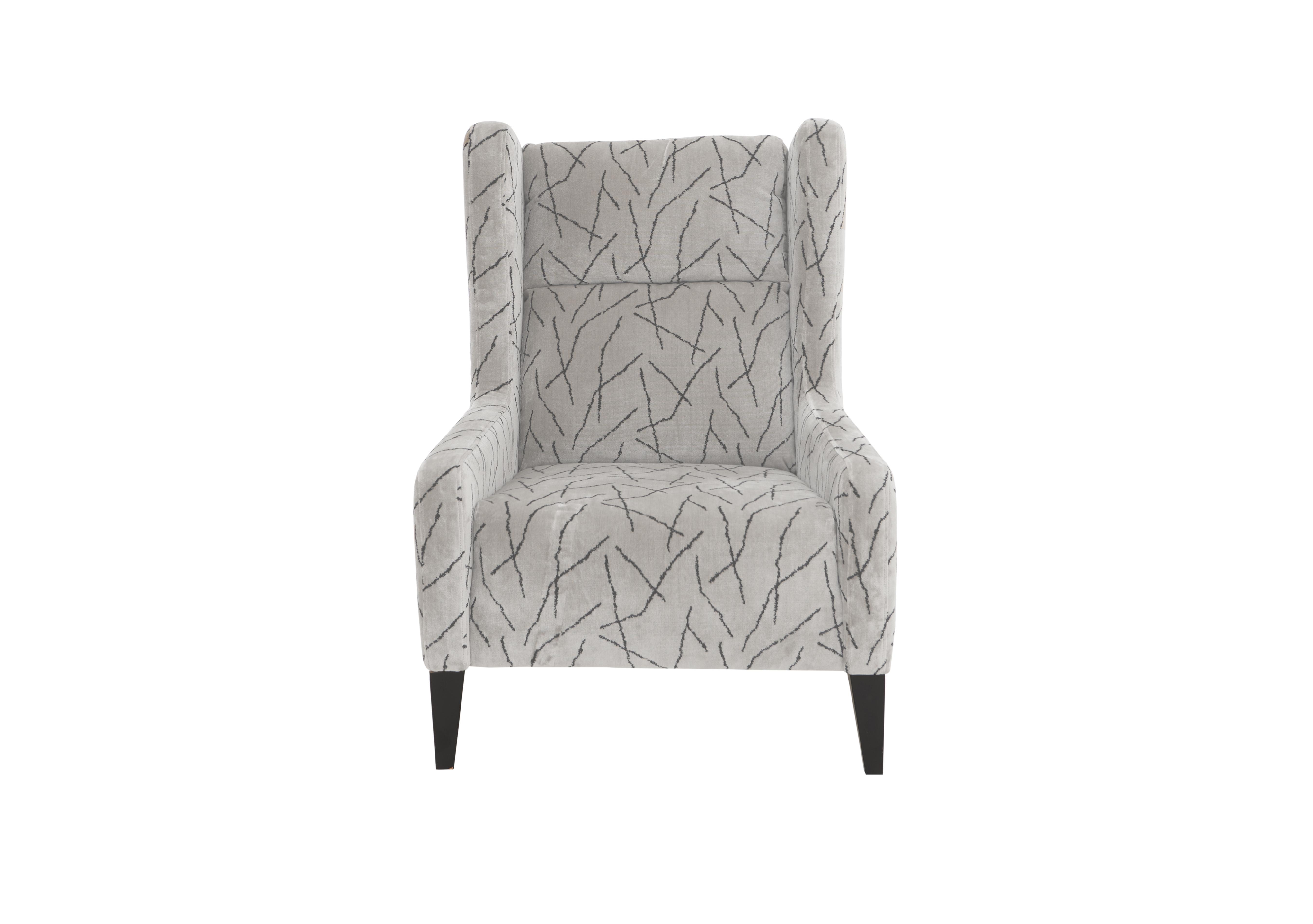 Boutique Lavish Fabric Wing Chair in Fresco Grey on Furniture Village