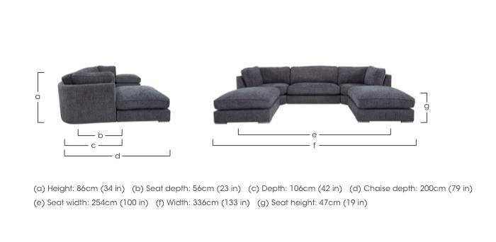 Utopia Fabric U-Shaped Corner Sofa in  on Furniture Village