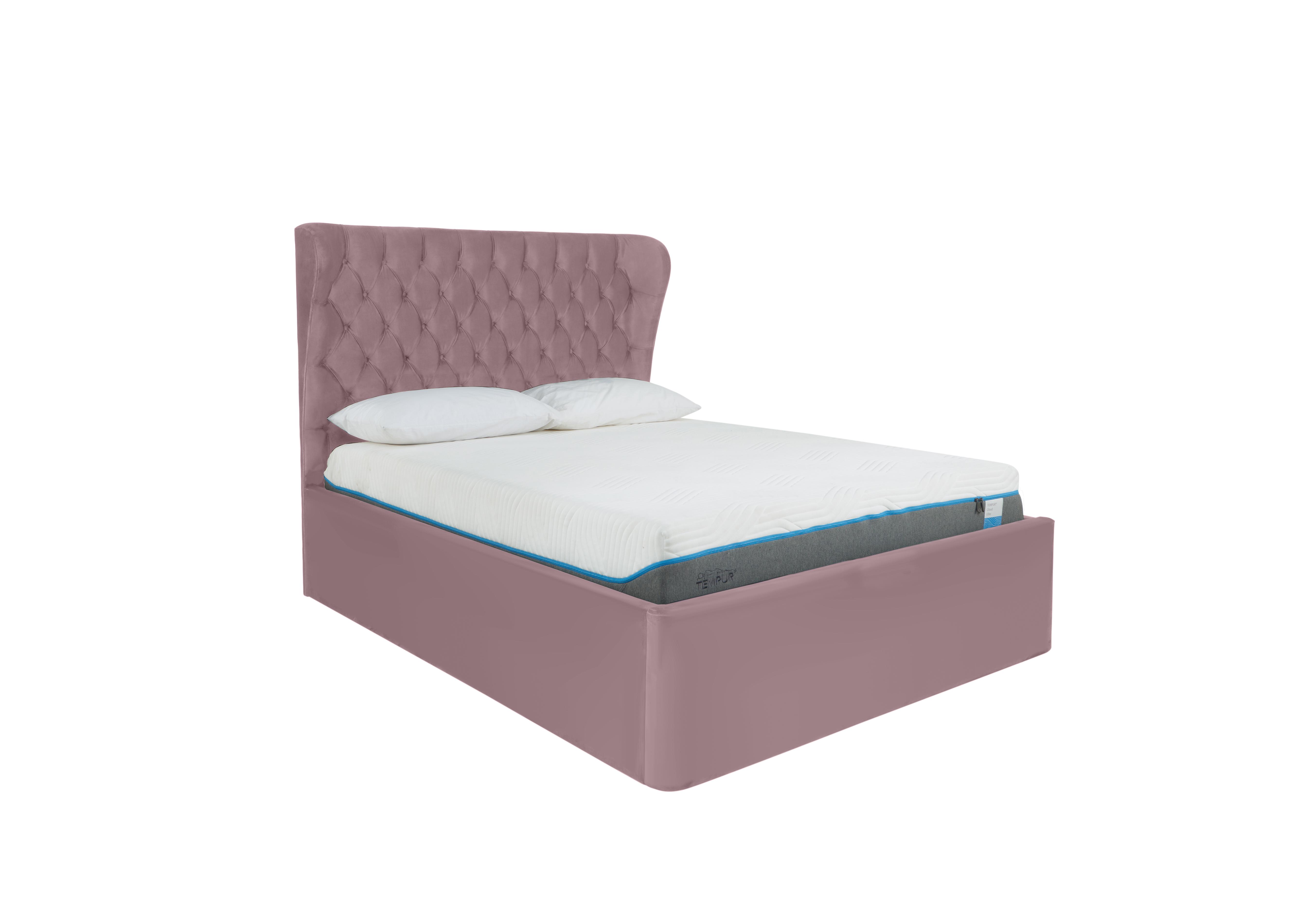 Kendall Ottoman Bed Frame in Velvet Lilac on Furniture Village