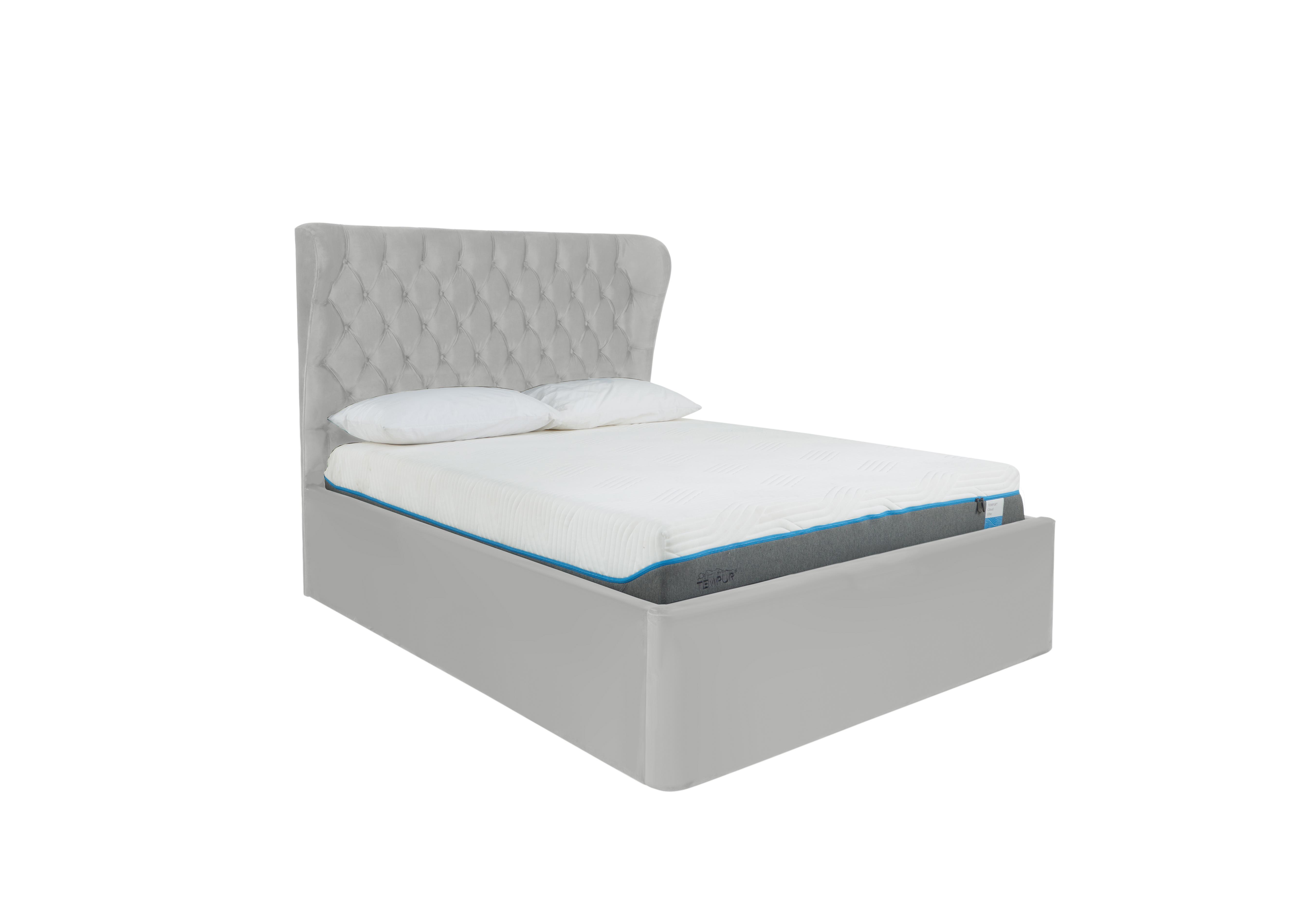 Kendall Ottoman Bed Frame in Velvet Silver on Furniture Village