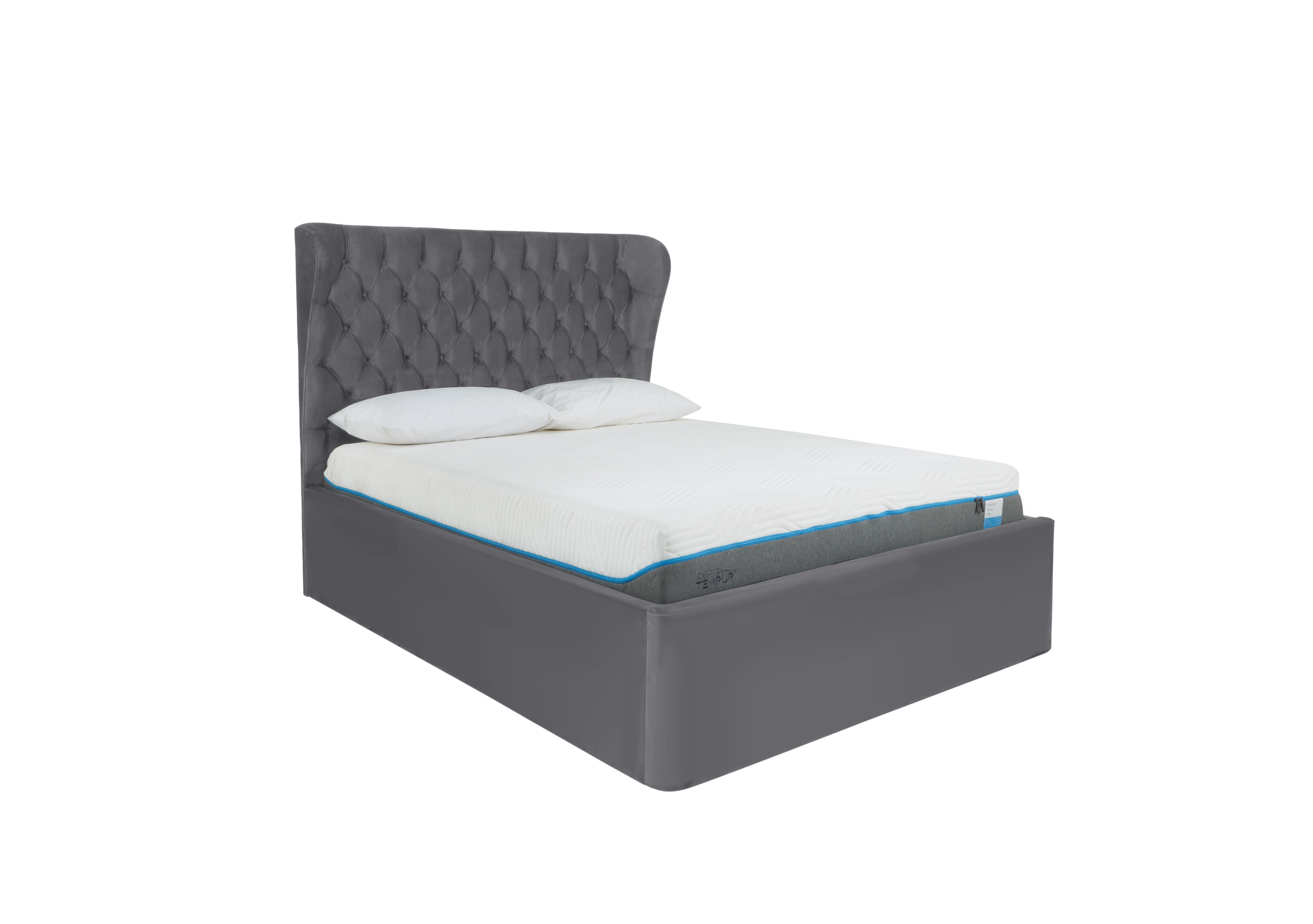 Kendall Ottoman Bed Frame in Velvet Steel on Furniture Village