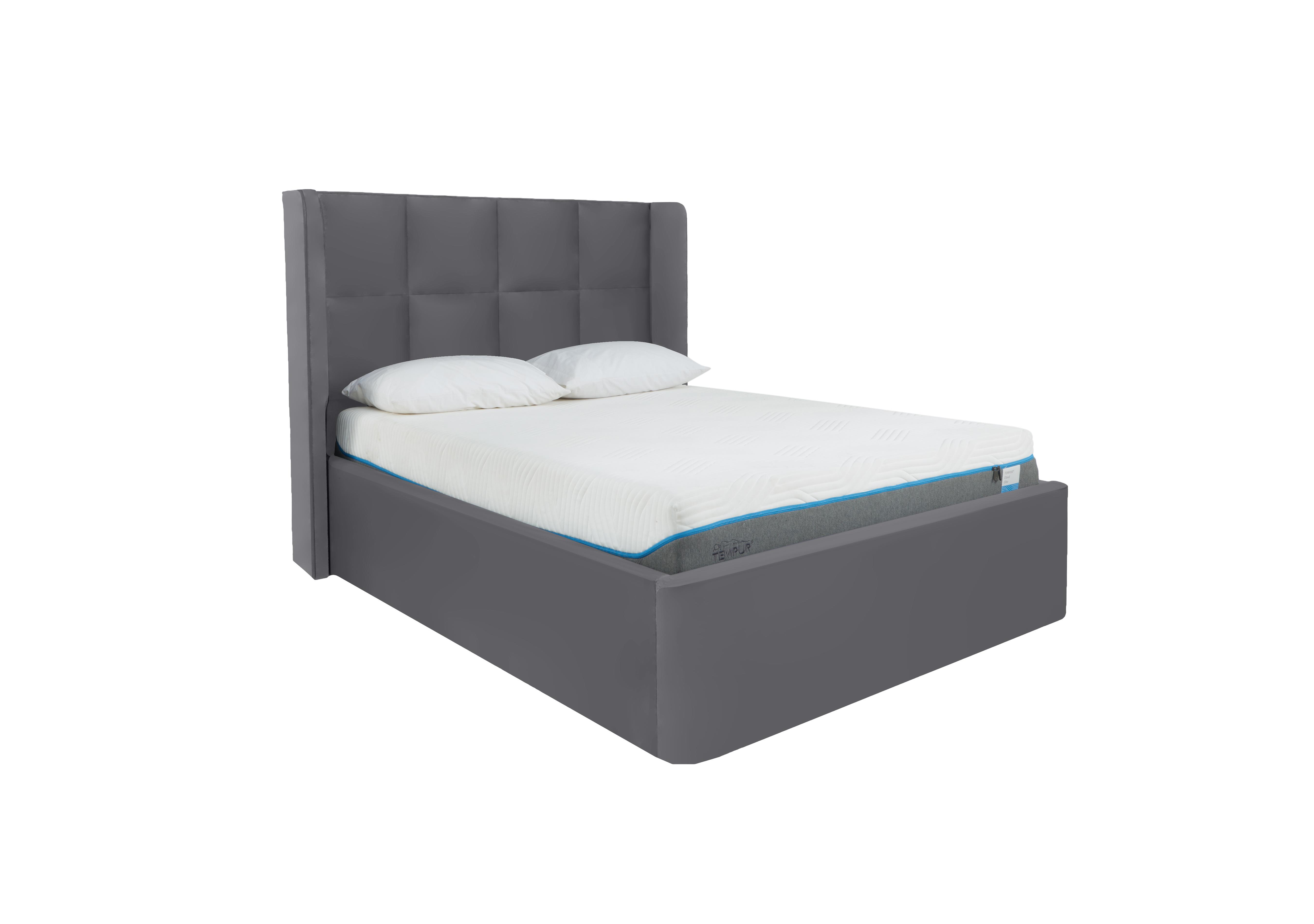 Shiva Ottoman Bed Frame in Velvet Steel on Furniture Village