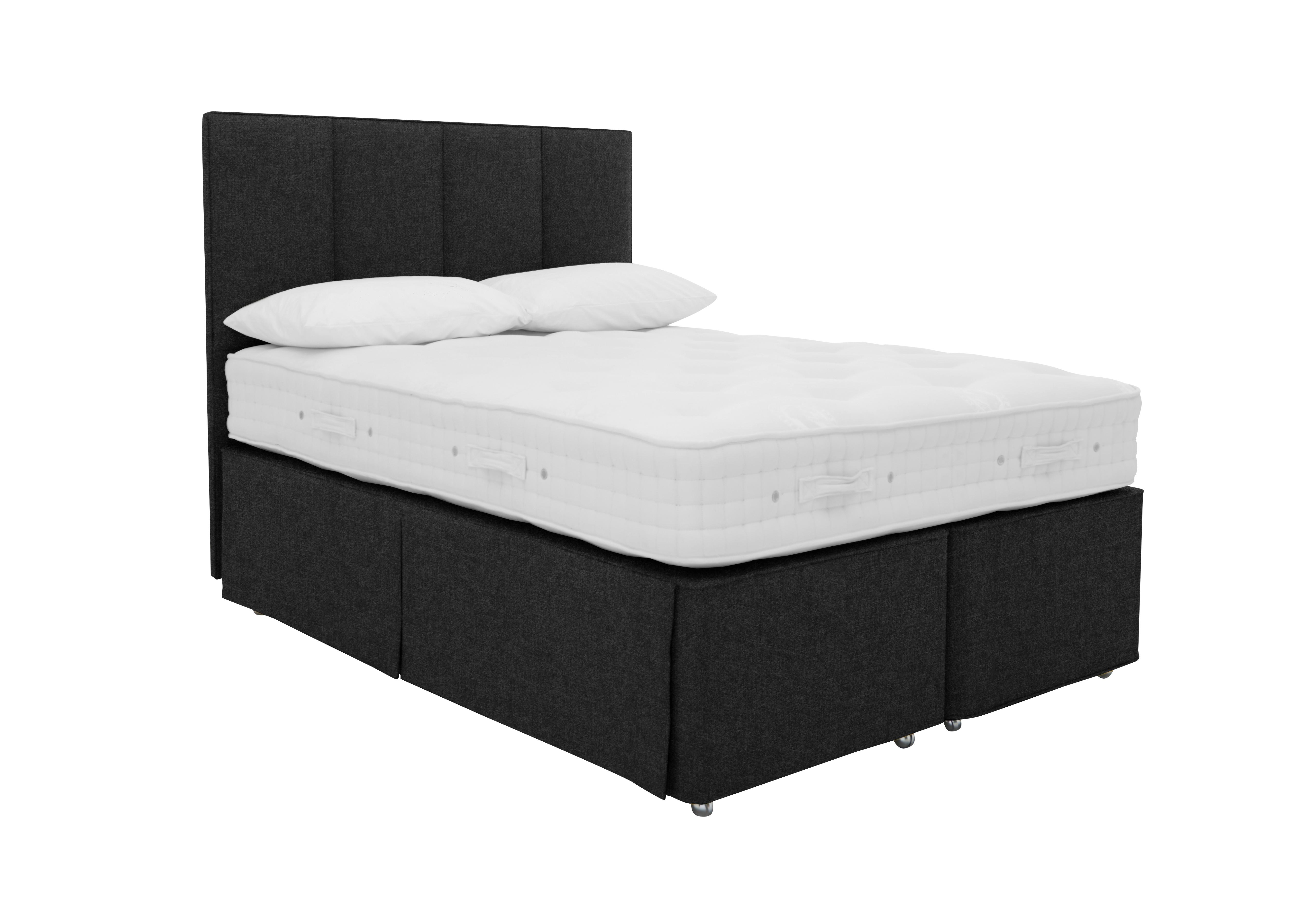 Bespoke Opulent Hideaway Divan Set in Tweed 801 Charcoal on Furniture Village