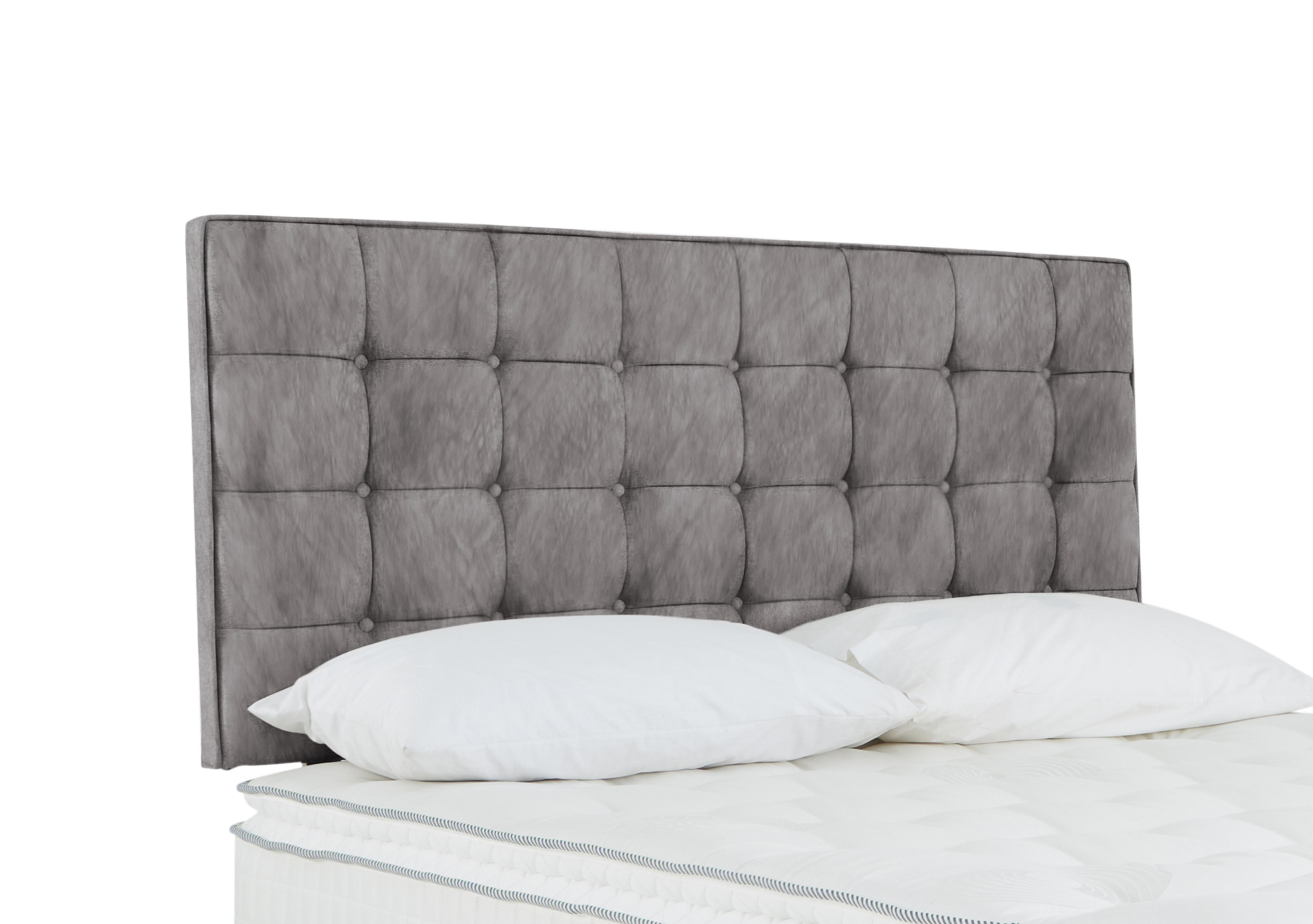 Bowmore Strutted Headboard in Dapple Silver on Furniture Village