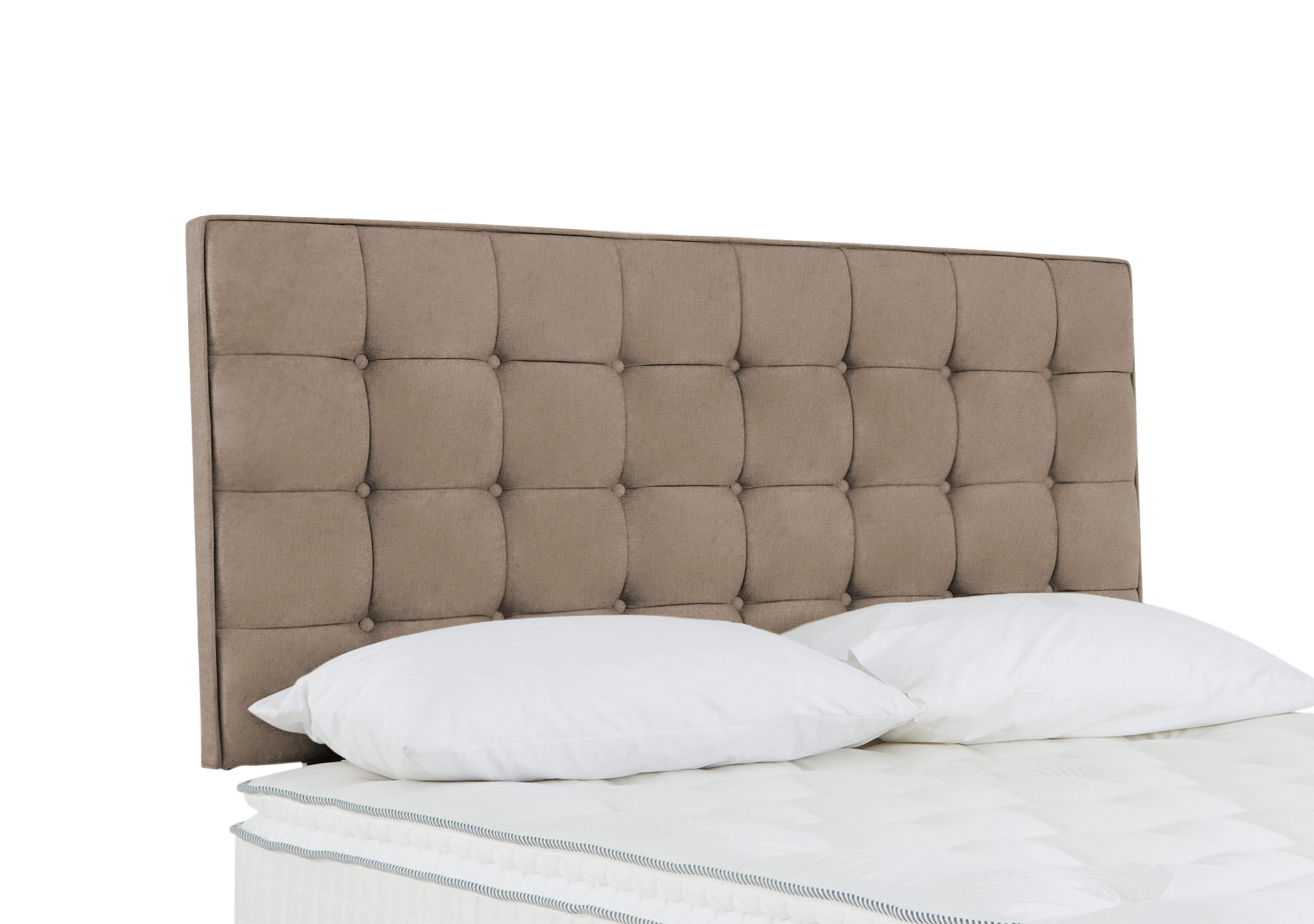 Bowmore Strutted Headboard in Plush Beige on Furniture Village