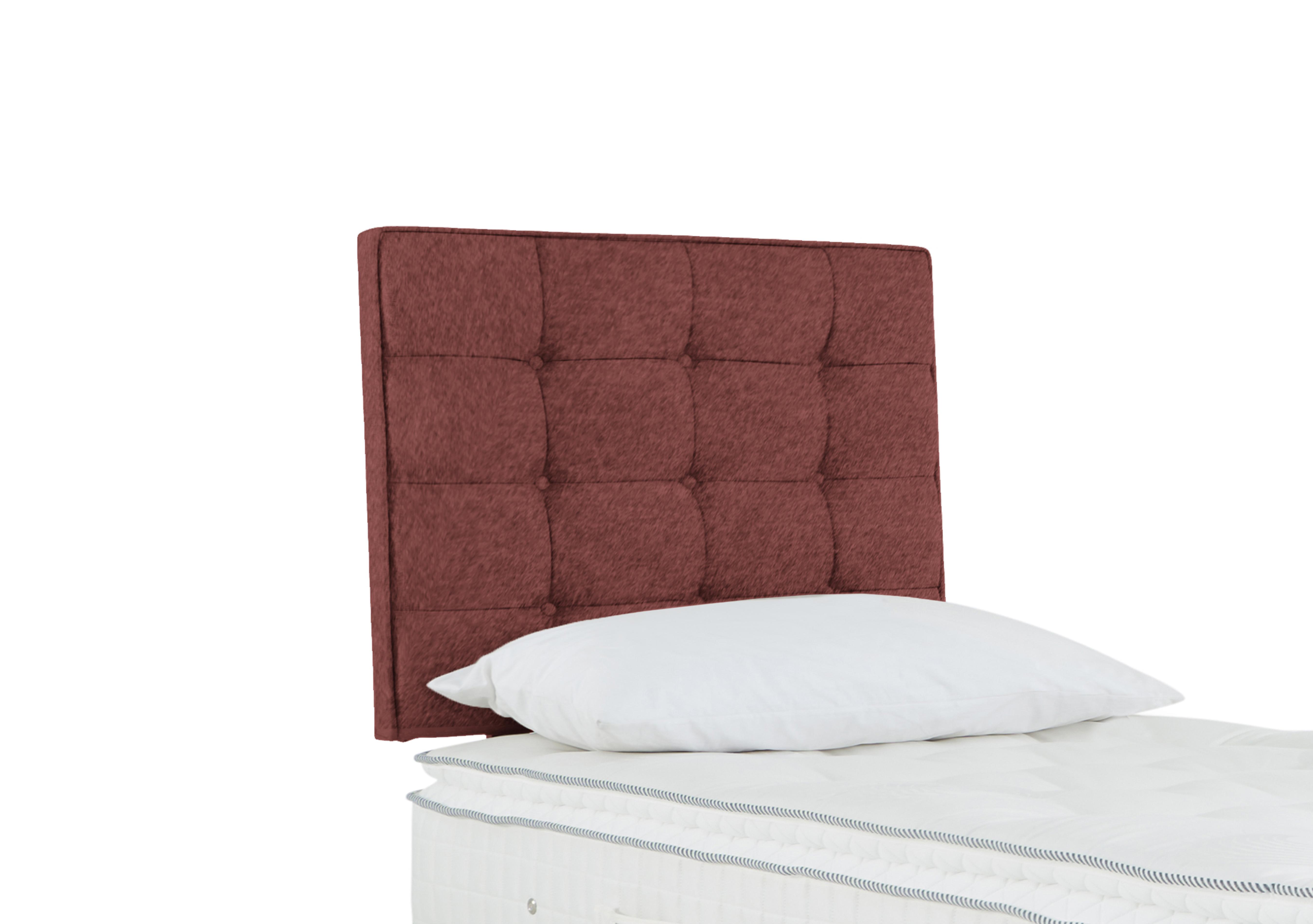 Bowmore Strutted Headboard in Tweed 201 Rose on Furniture Village