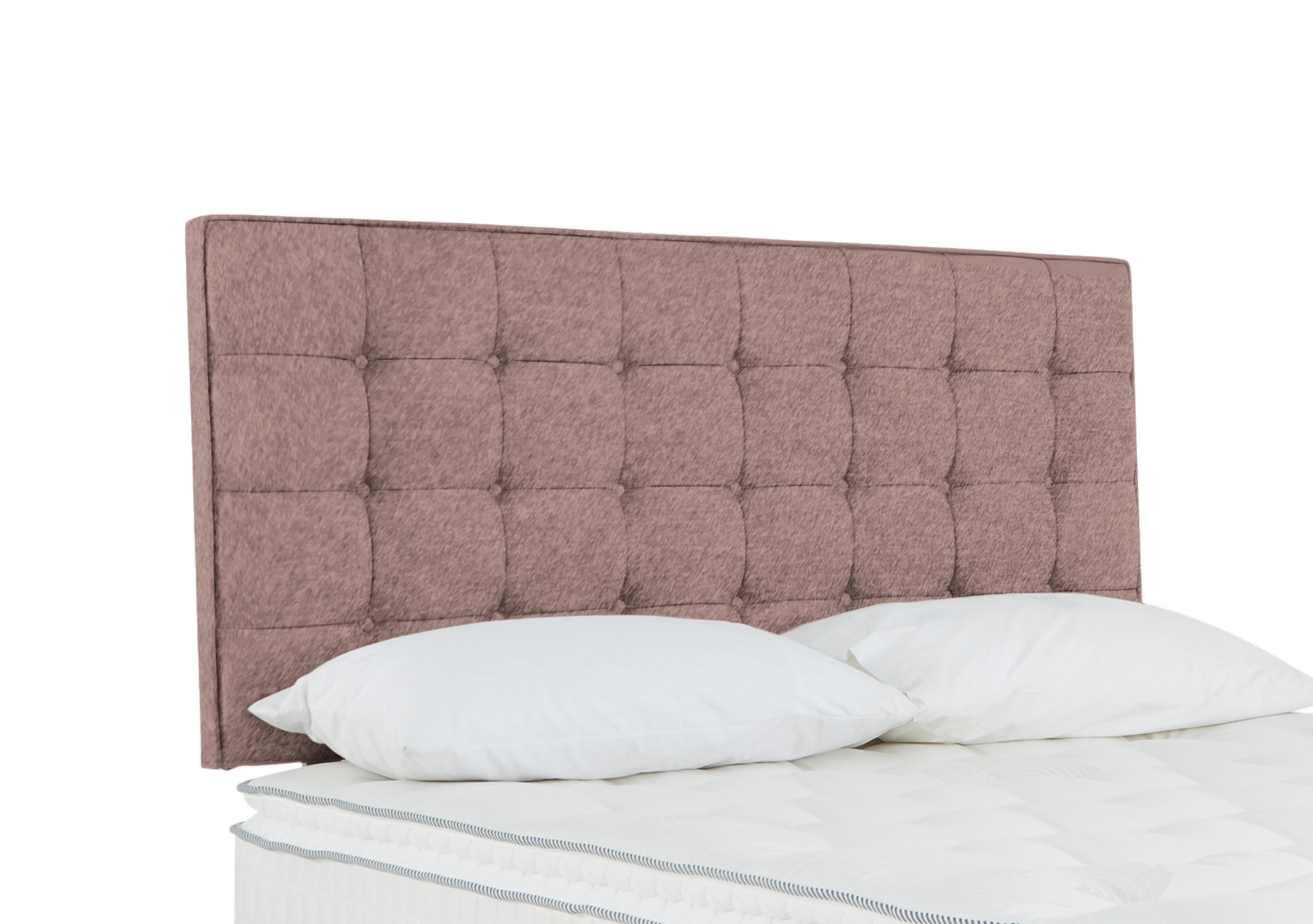 Bowmore Strutted Headboard in Tweed 701 Lilac on Furniture Village