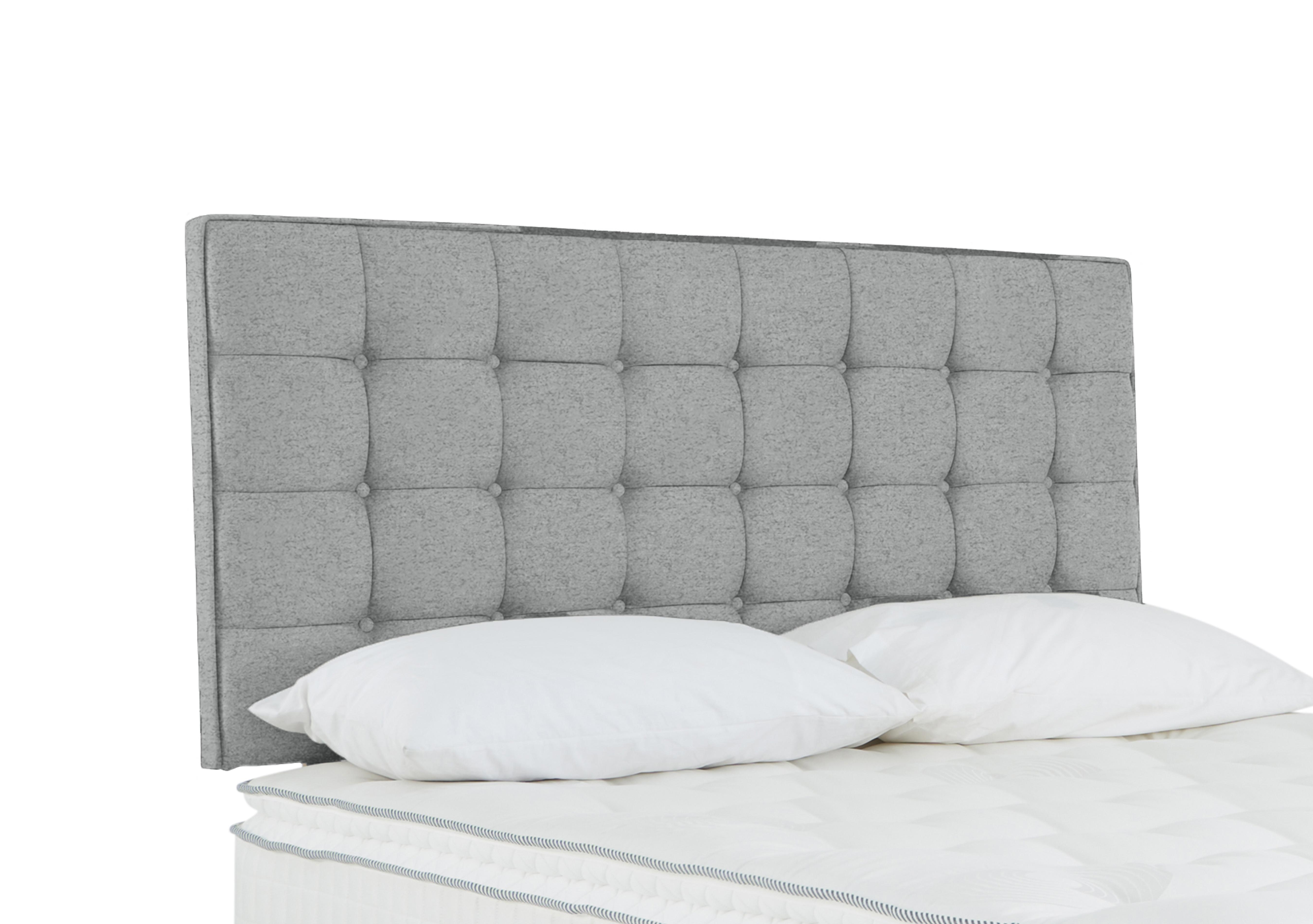Bowmore Strutted Headboard in Weave Taupe on Furniture Village