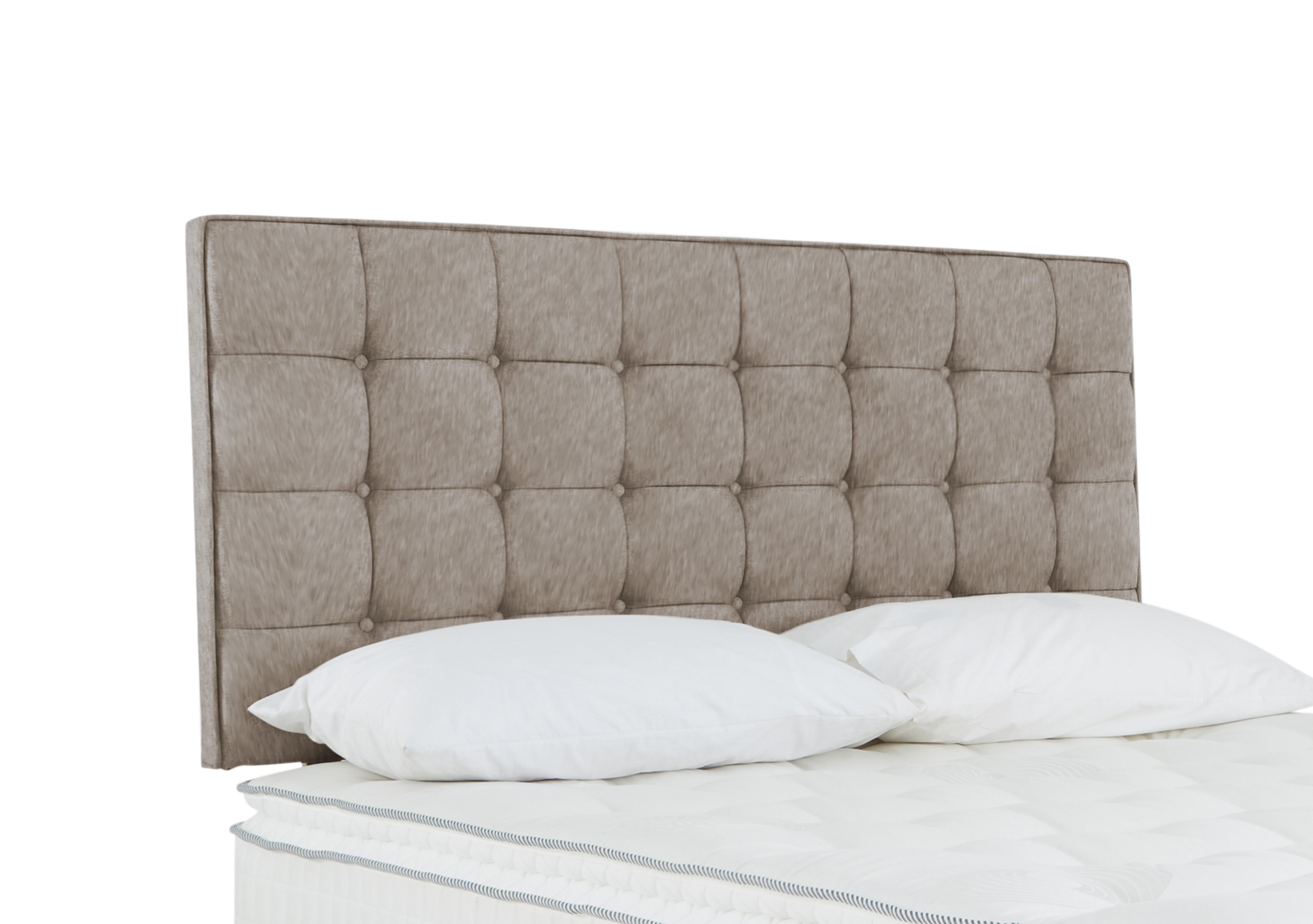 Bowmore Floor Standing Headboard in Joshua Latte on Furniture Village