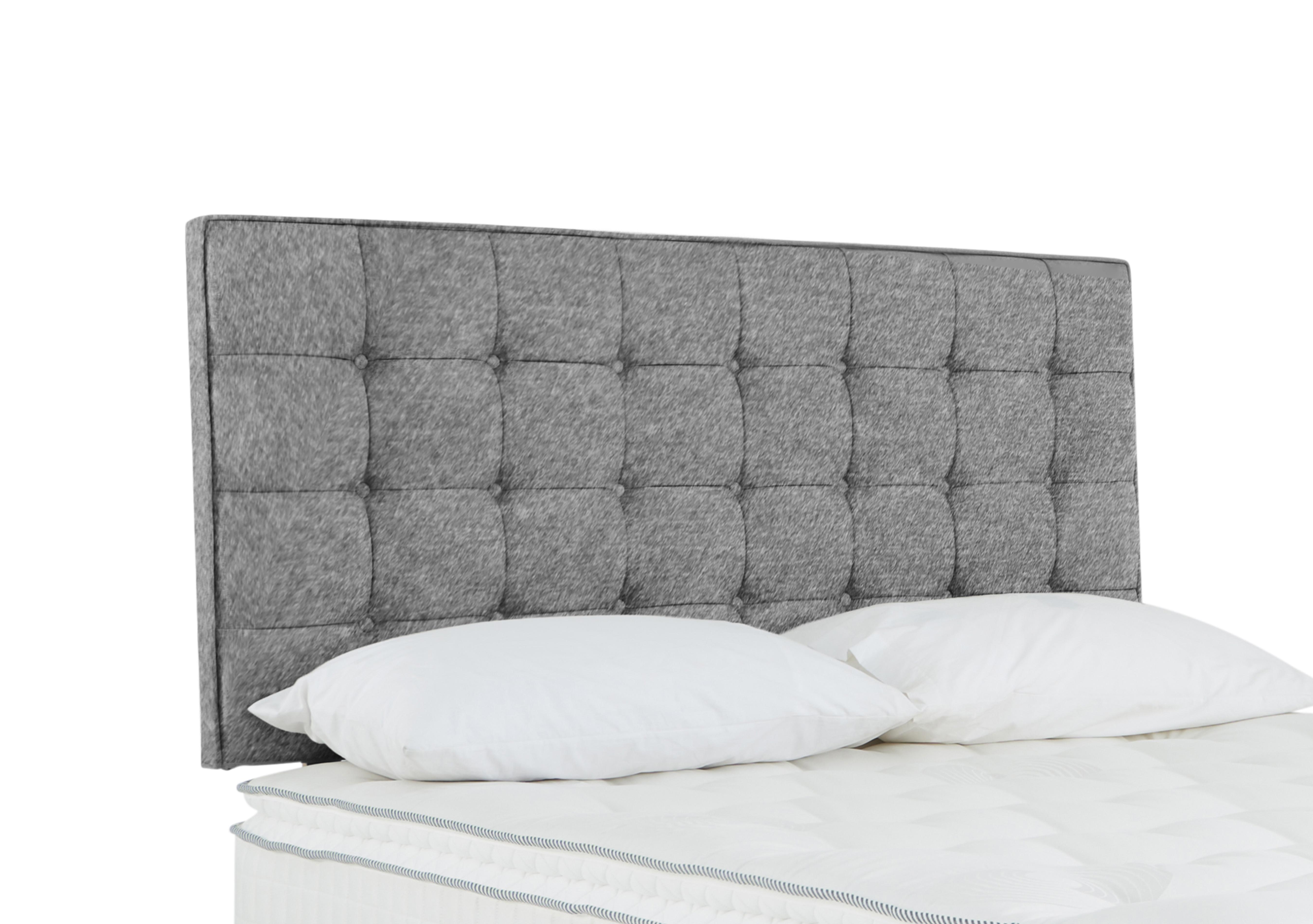 Bowmore Floor Standing Headboard in Tweed 803 Grey on Furniture Village