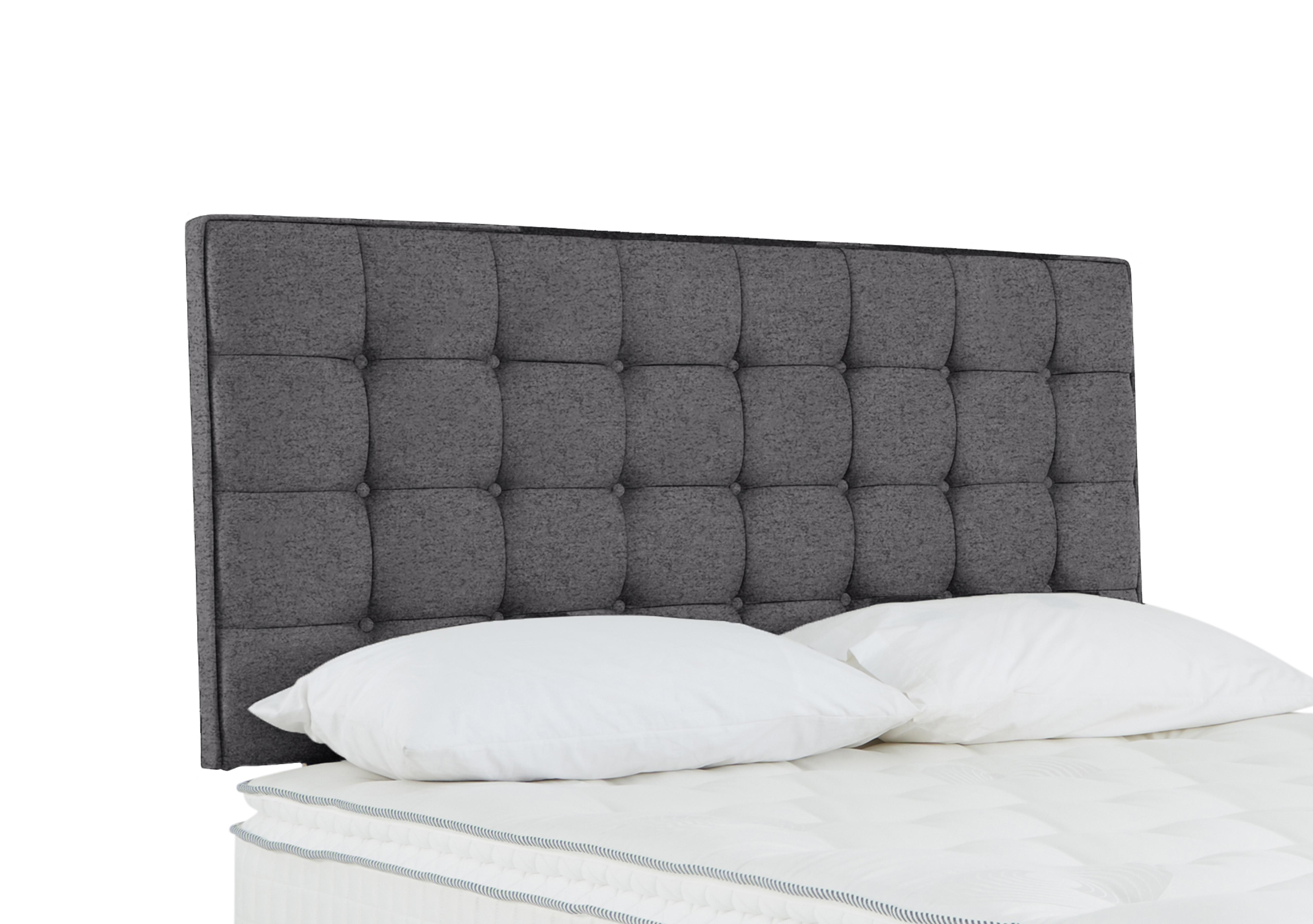 Bowmore Floor Standing Headboard in Weave Pewter on Furniture Village