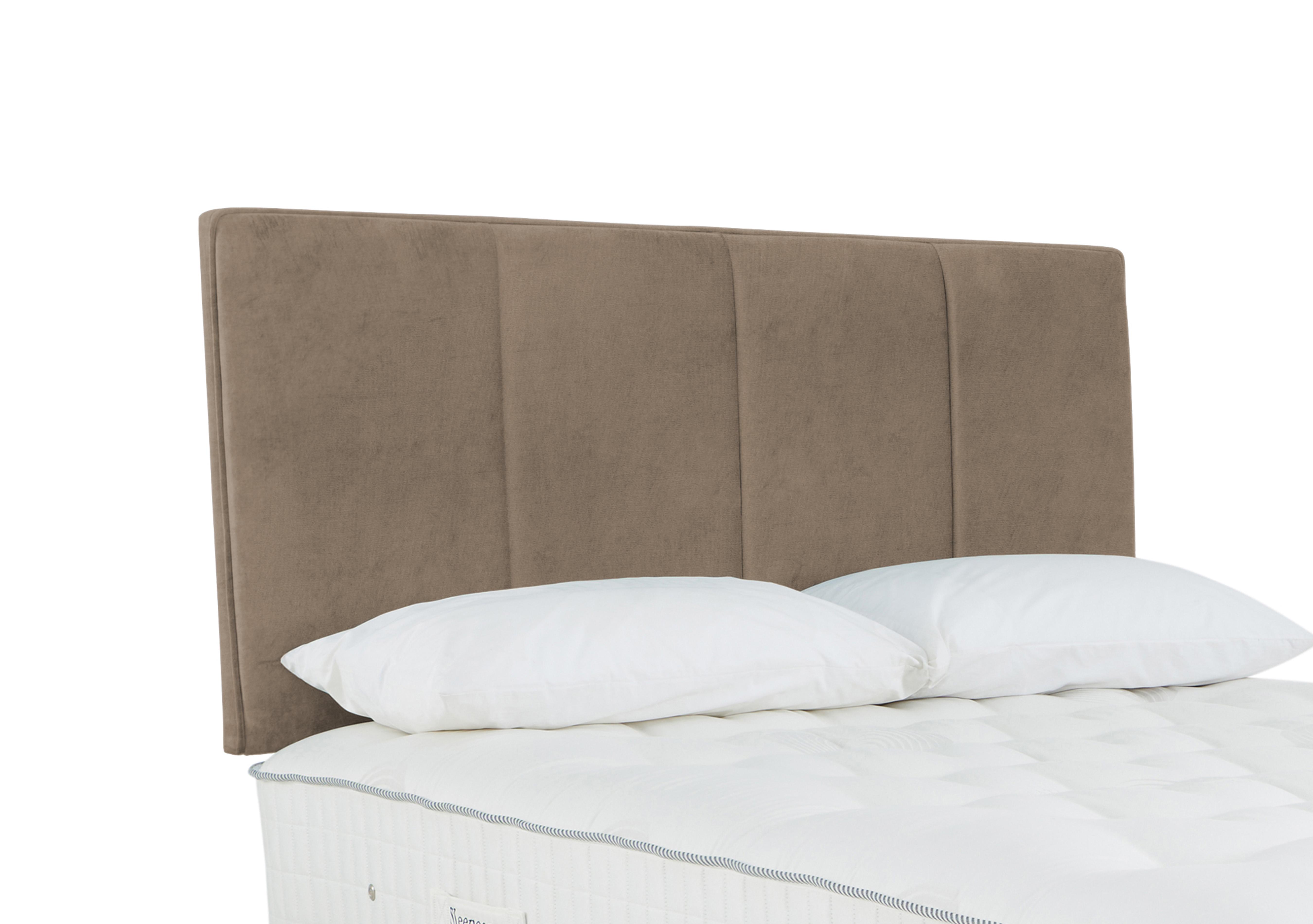 Haig Strutted Headboard in Plush Beige on Furniture Village