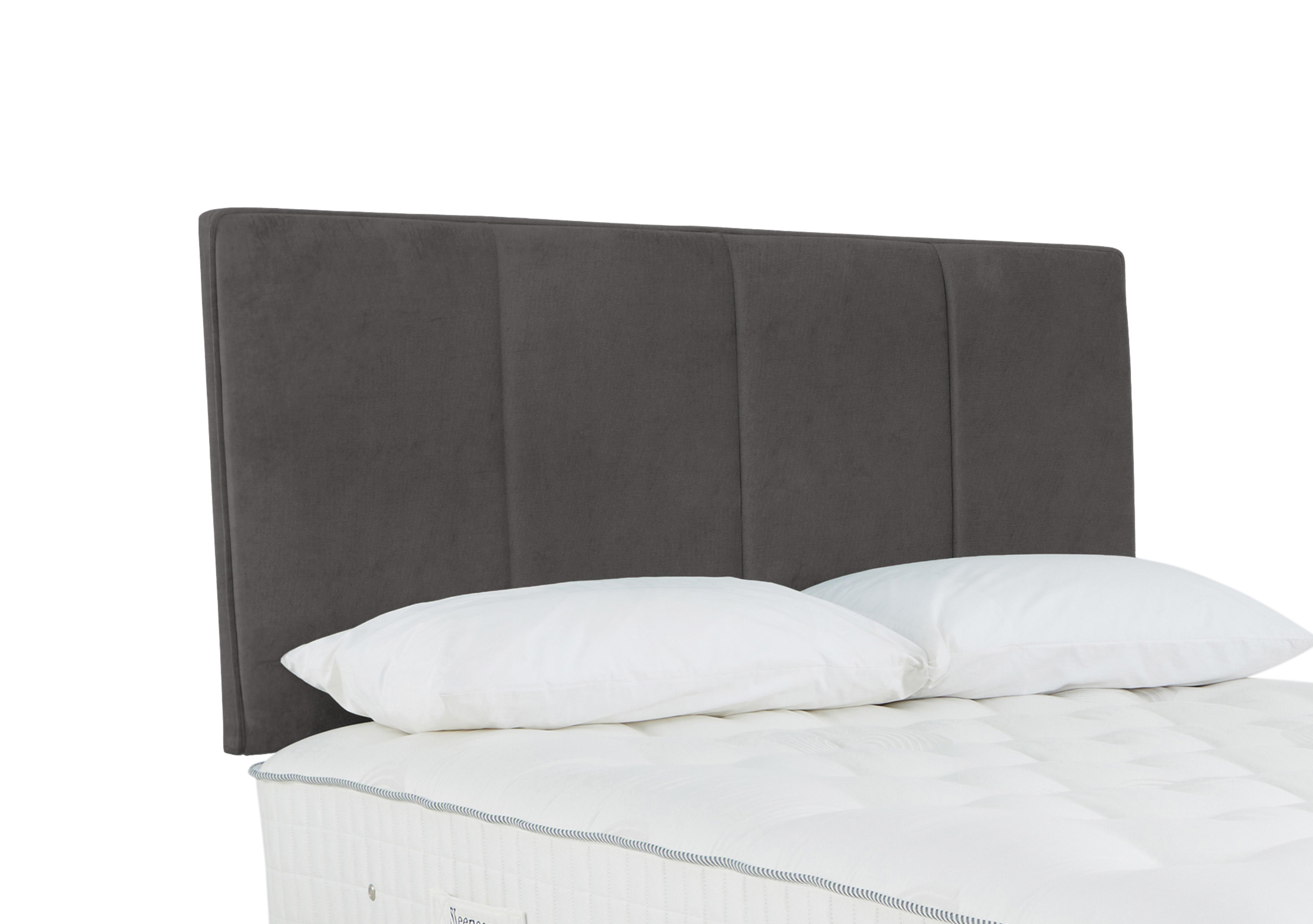 Haig Strutted Headboard in Plush Dark Grey on Furniture Village