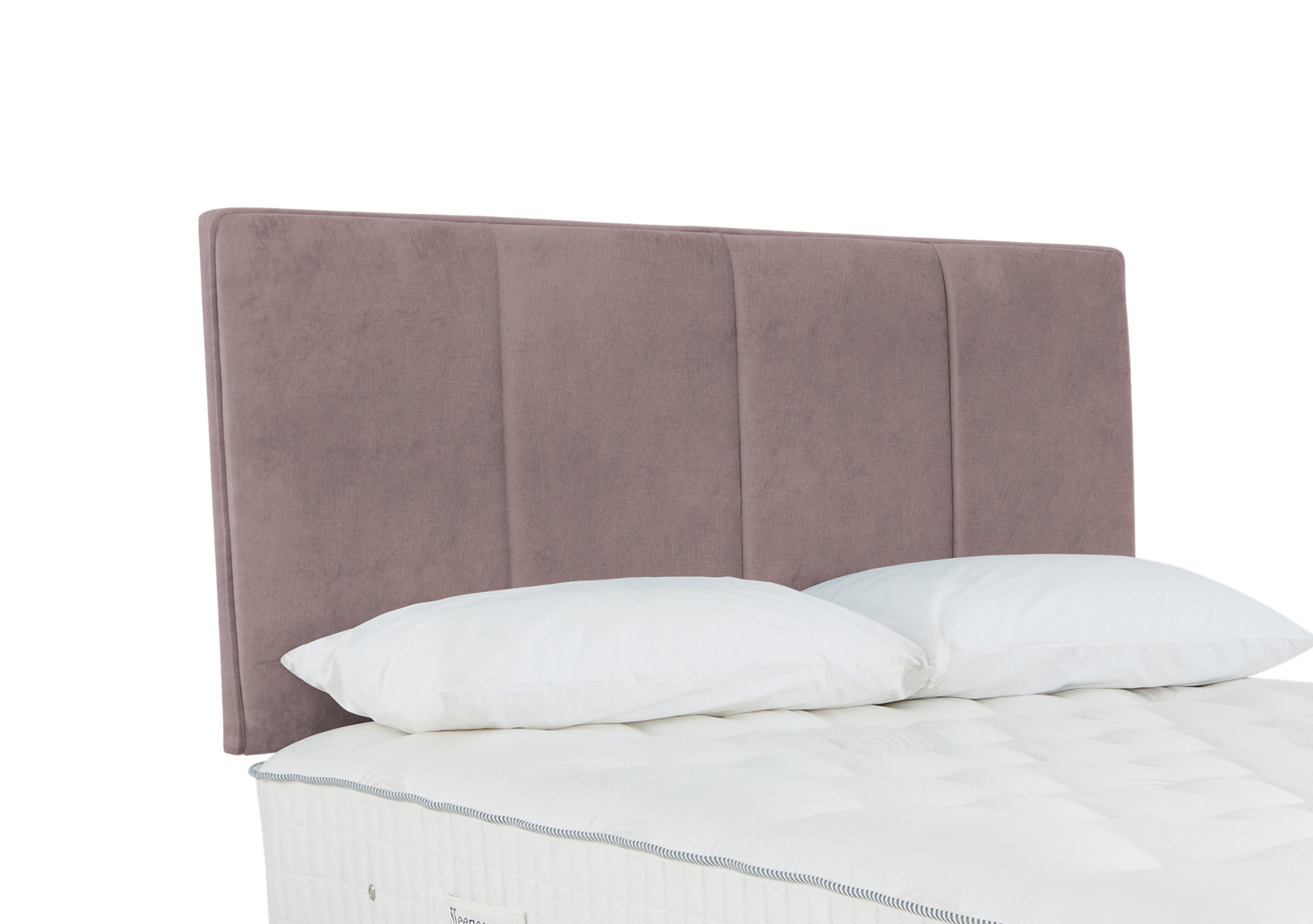 Haig Strutted Headboard in Plush Light Pink on Furniture Village