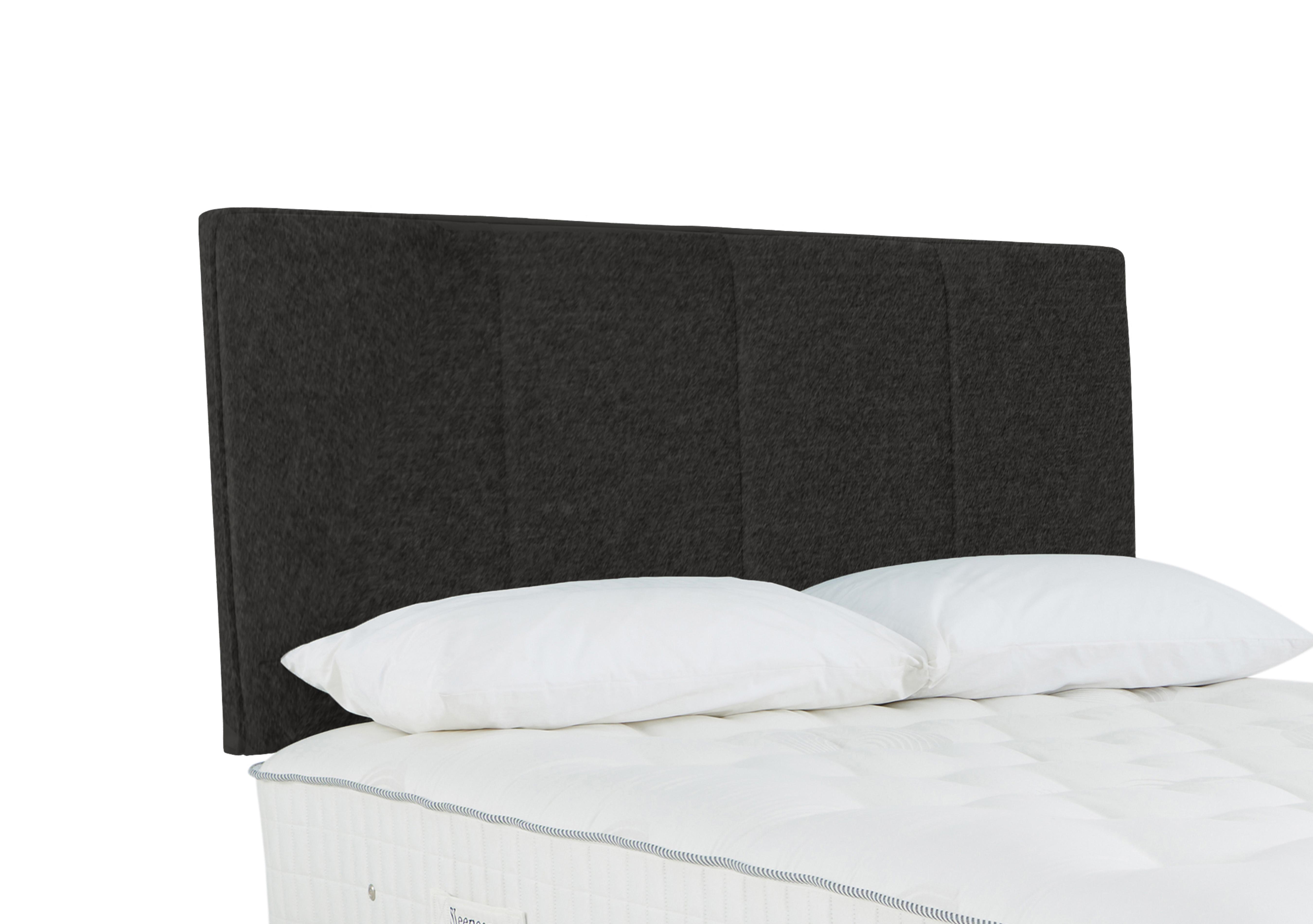 Haig Strutted Headboard in Tweed 801 Charcoal on Furniture Village