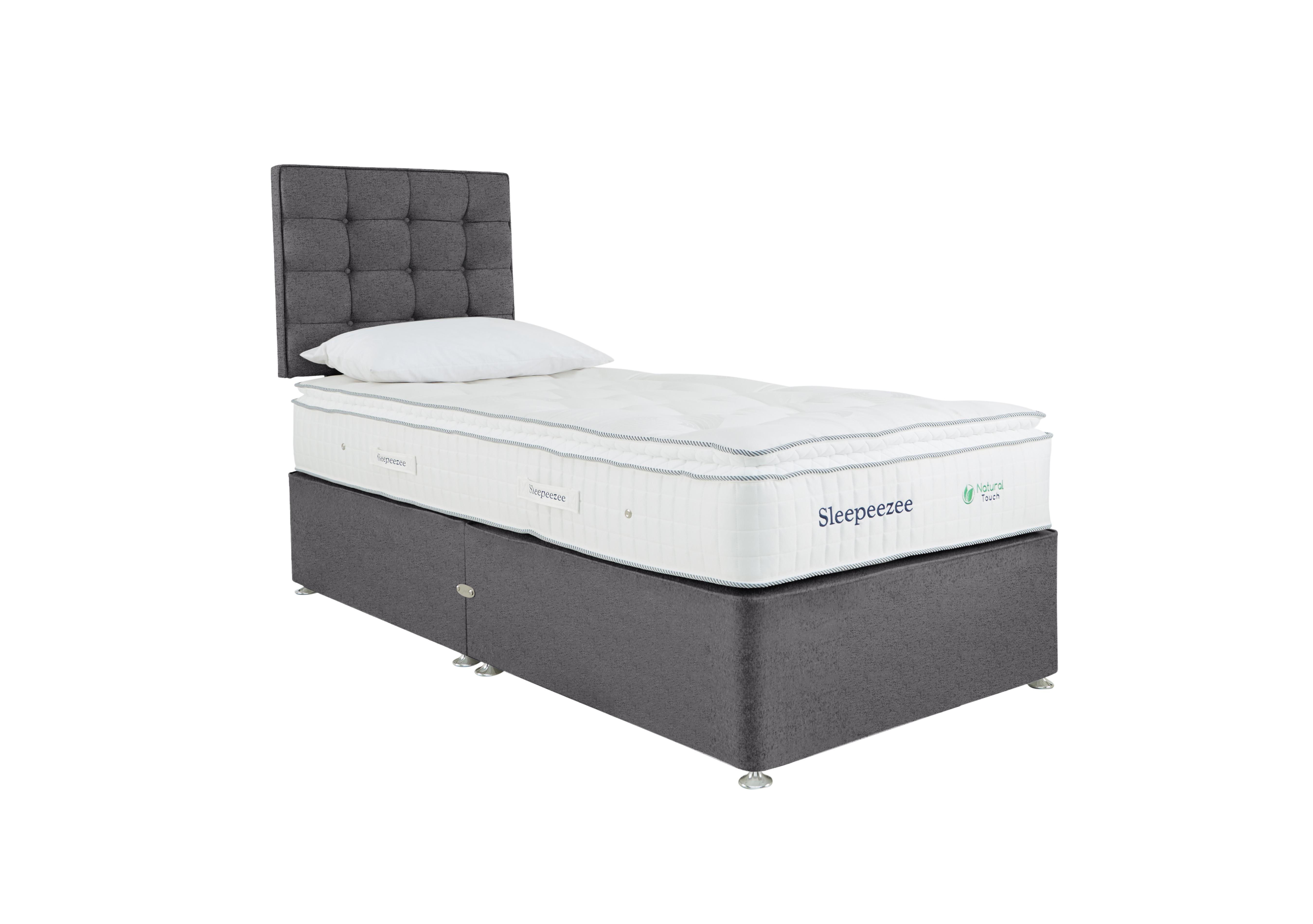 Natural Touch 2000 Pillowtop Divan Set in Weave Pewter on Furniture Village