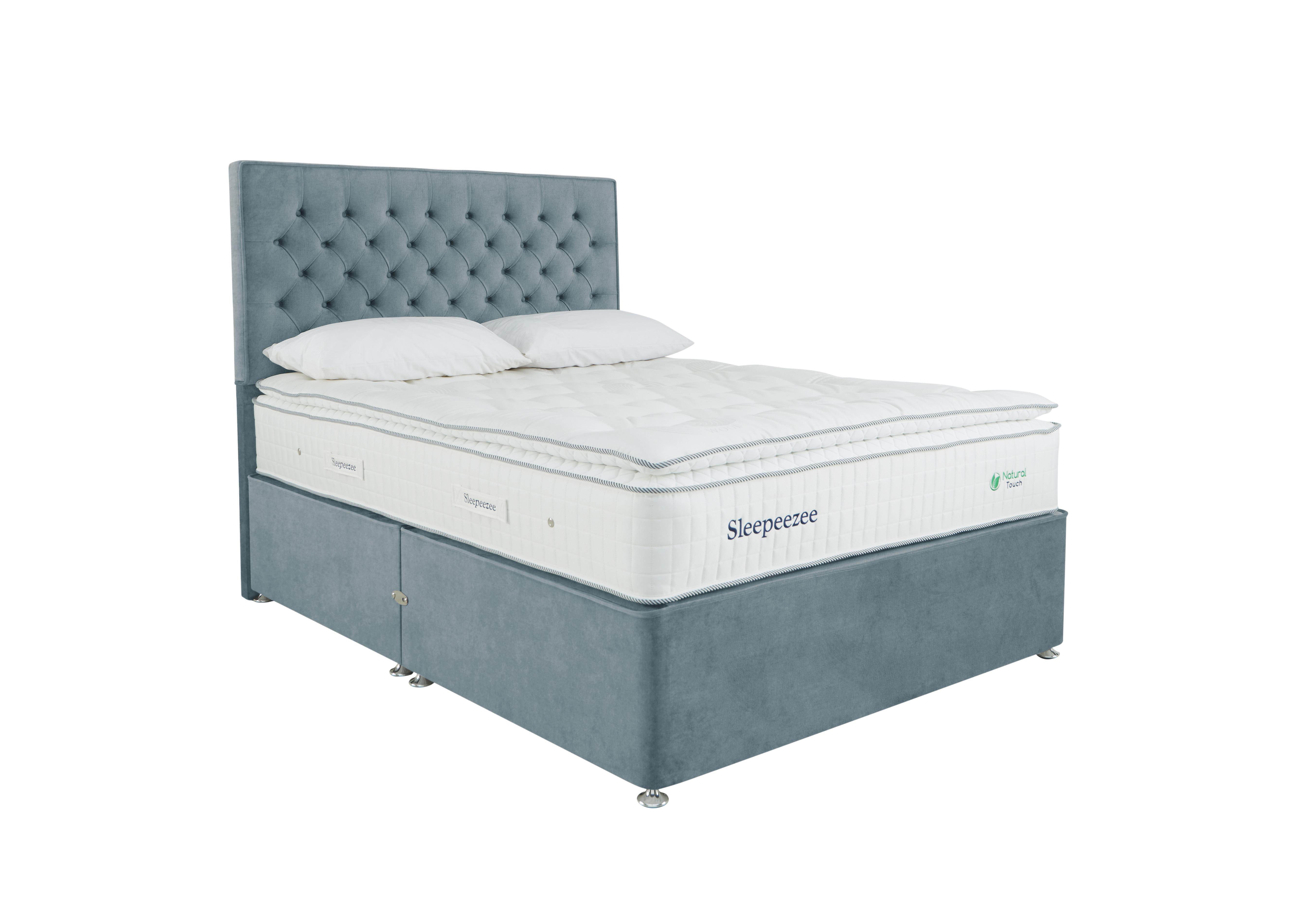 Natural Touch 3000 Pillowtop Divan Set in Plush Light Blue on Furniture Village