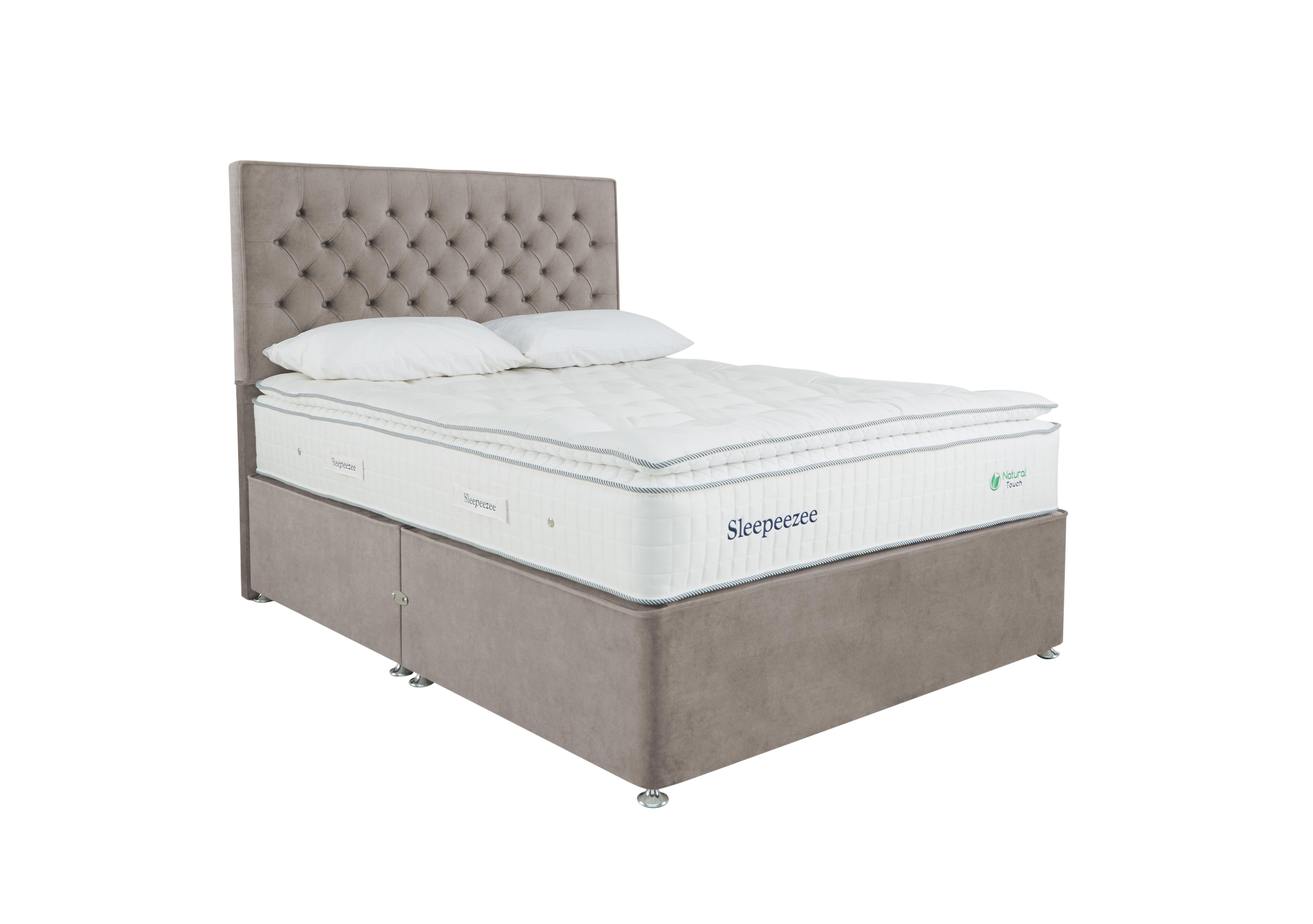 Natural Touch 3000 Pillowtop Divan Set in Plush Light Grey on Furniture Village