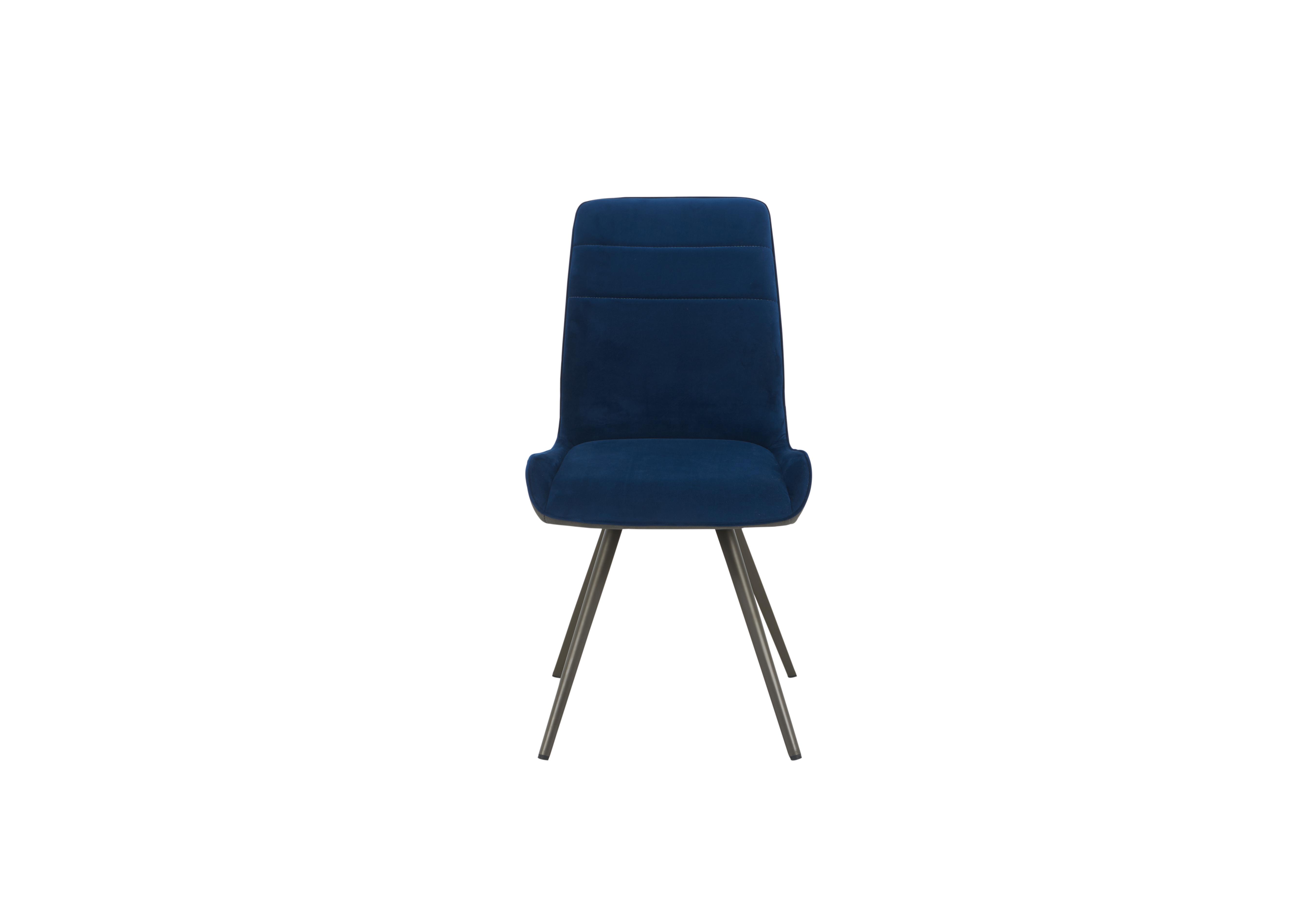 Samurai Velvet Dining Chair in Blue on Furniture Village