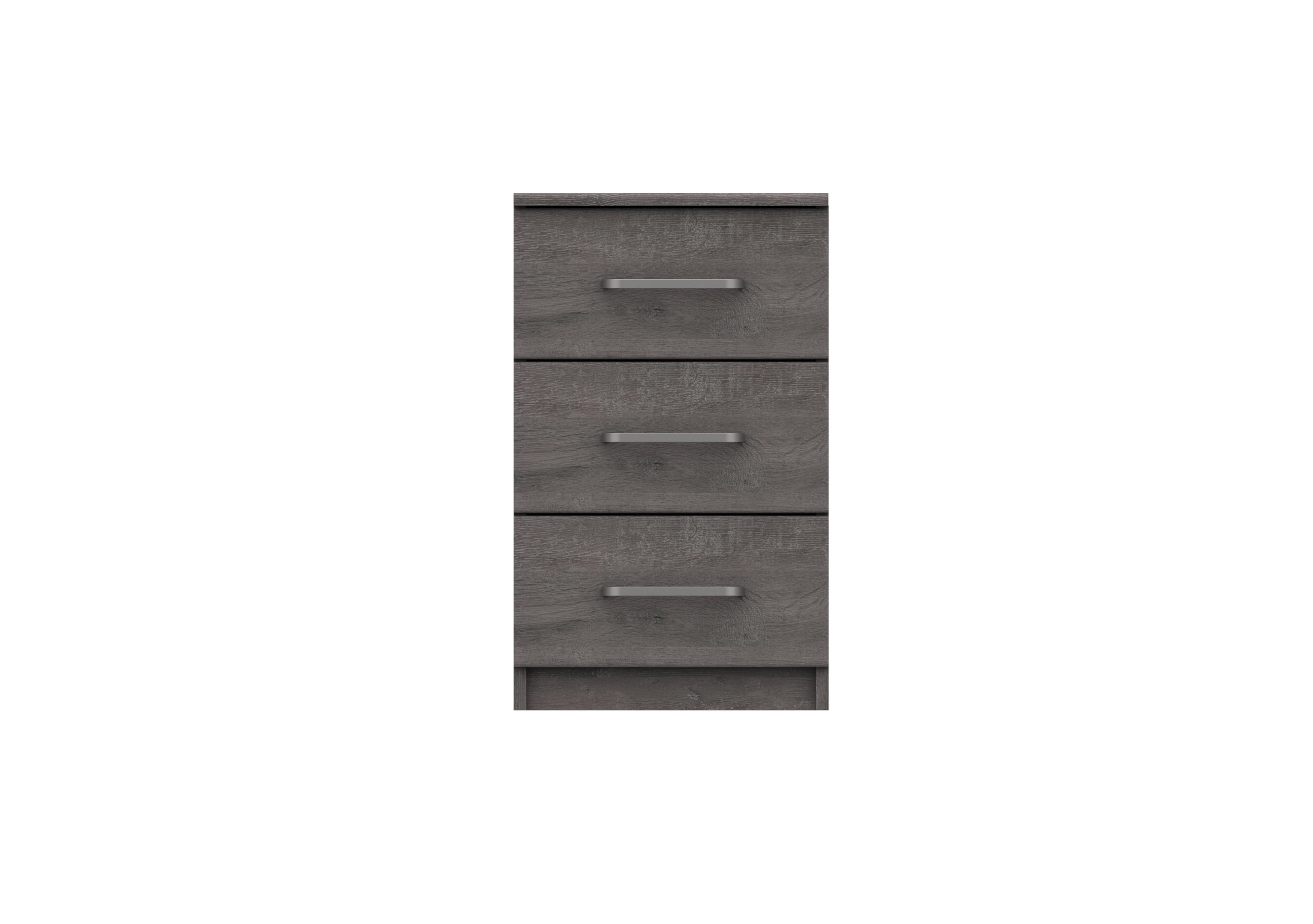 Blackfriars 3 Drawer Bedside Cabinet in Dark Grey Oak on Furniture Village