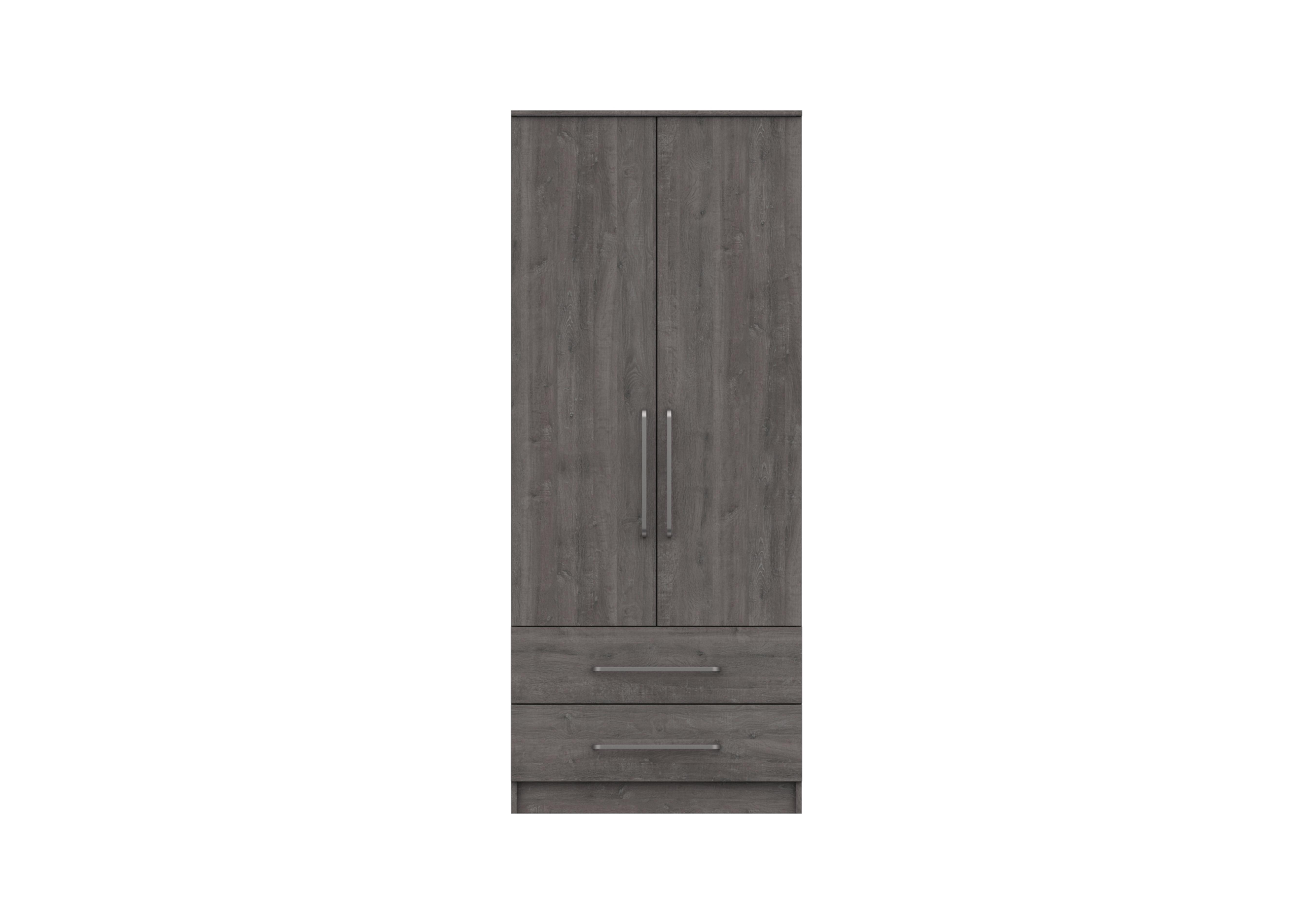 Blackfriars 2 Door 2 Drawer Wardrobe in Dark Grey Oak on Furniture Village