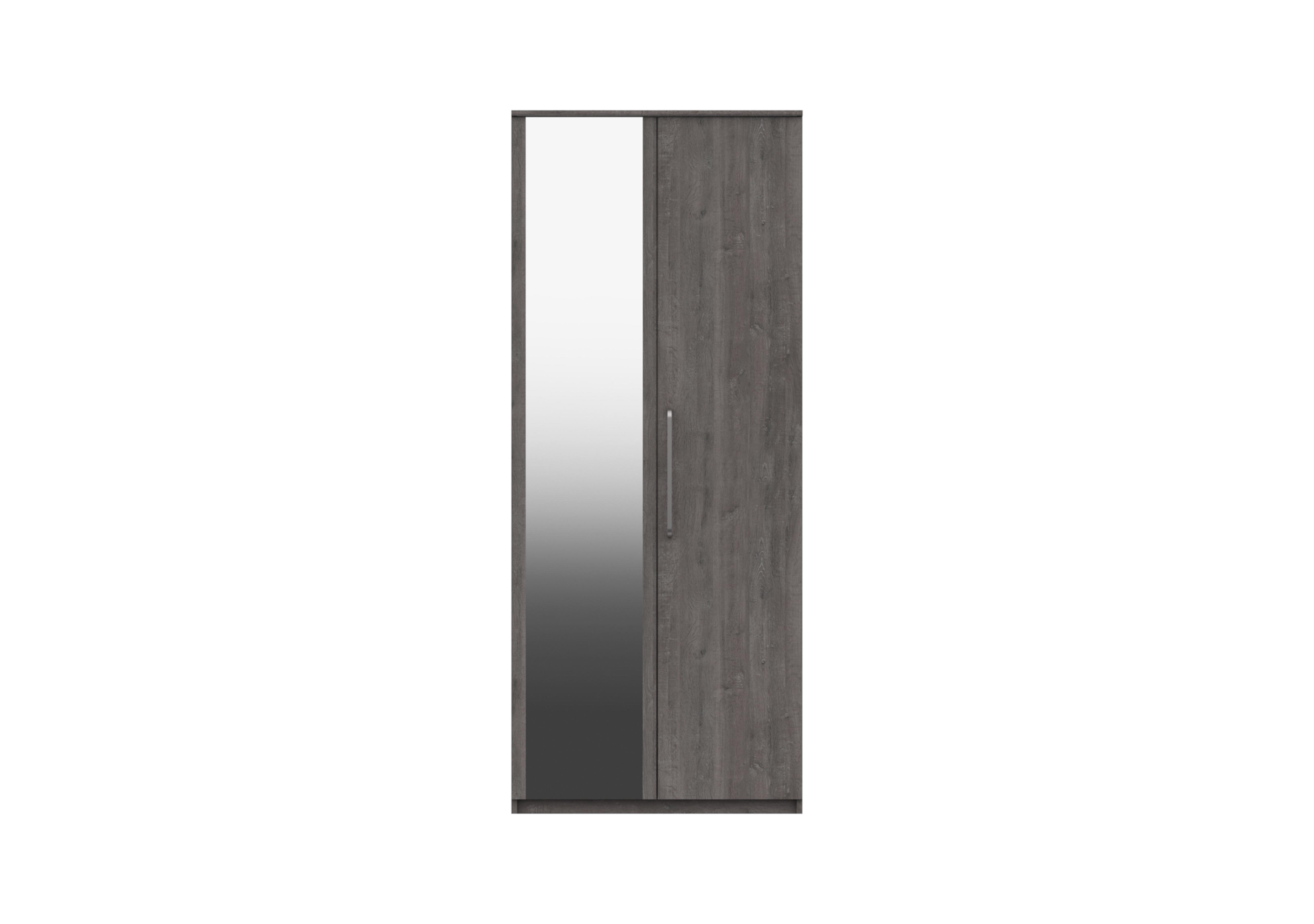 Blackfriars 2 Door Wardrobe with Mirror in Dark Grey Oak on Furniture Village