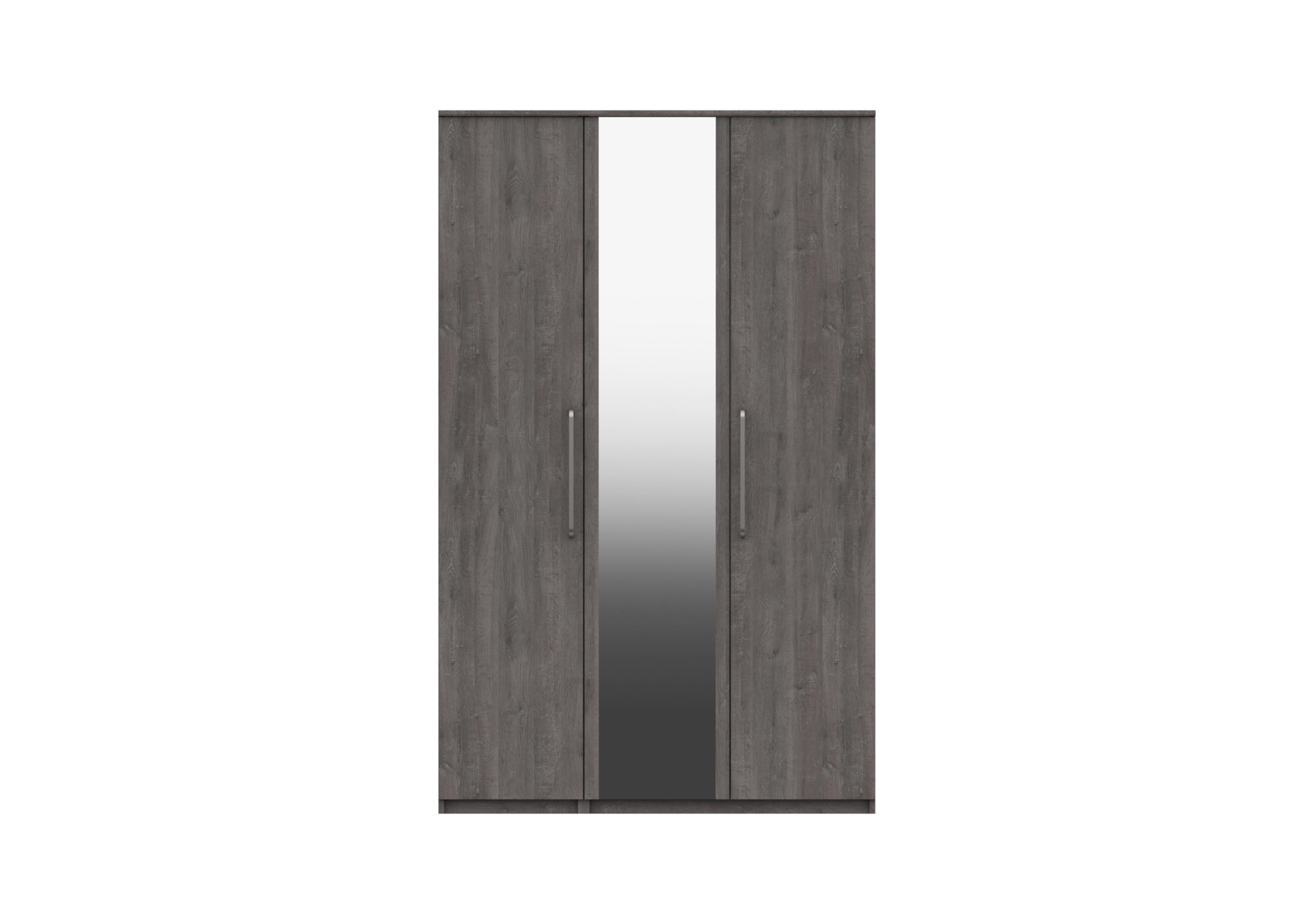 Blackfriars 3 Door Wardrobe with Mirror in Dark Grey Oak on Furniture Village