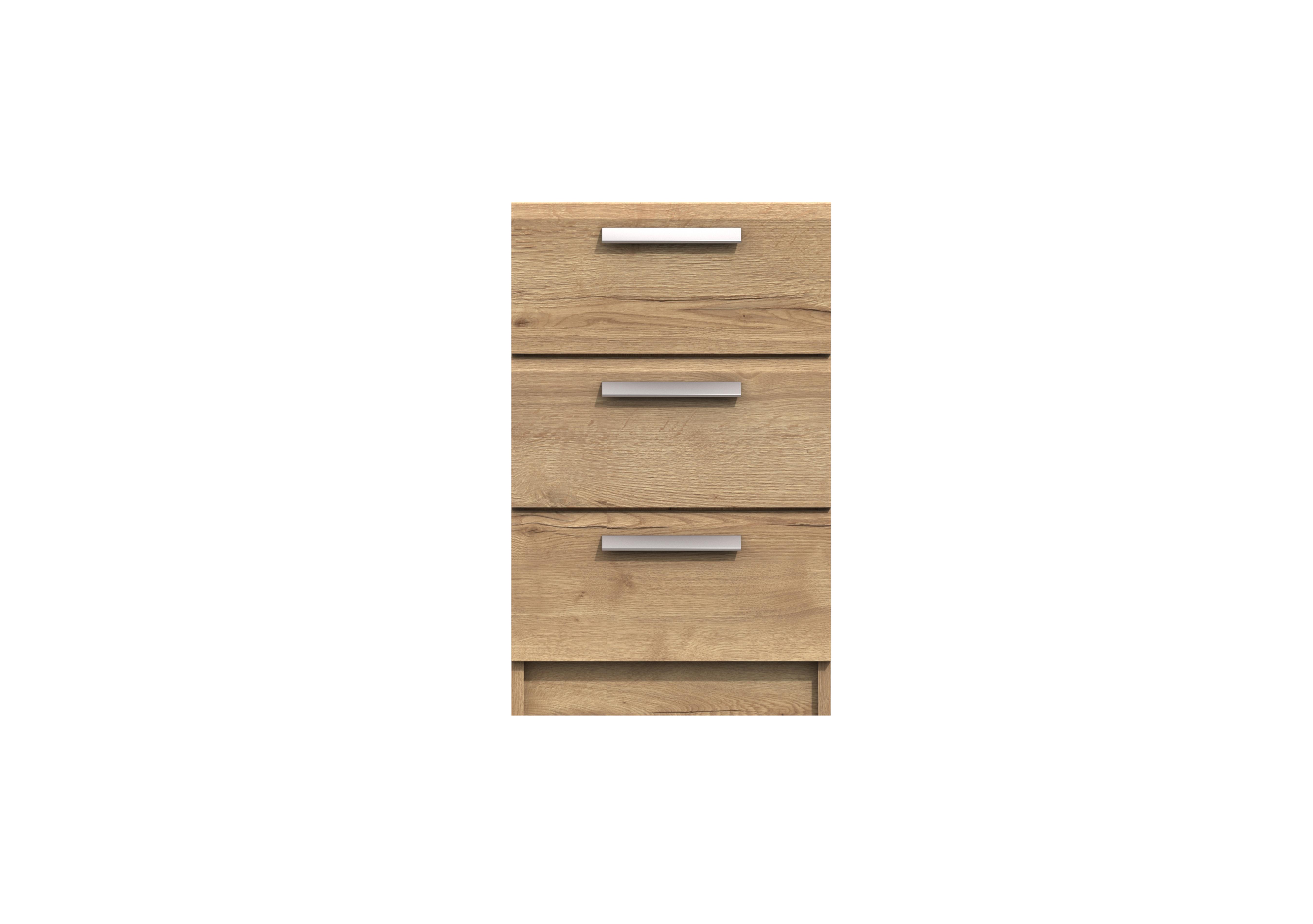 Waterloo 3 Drawer Bedside Cabinet in Natural Rustic Oak on Furniture Village