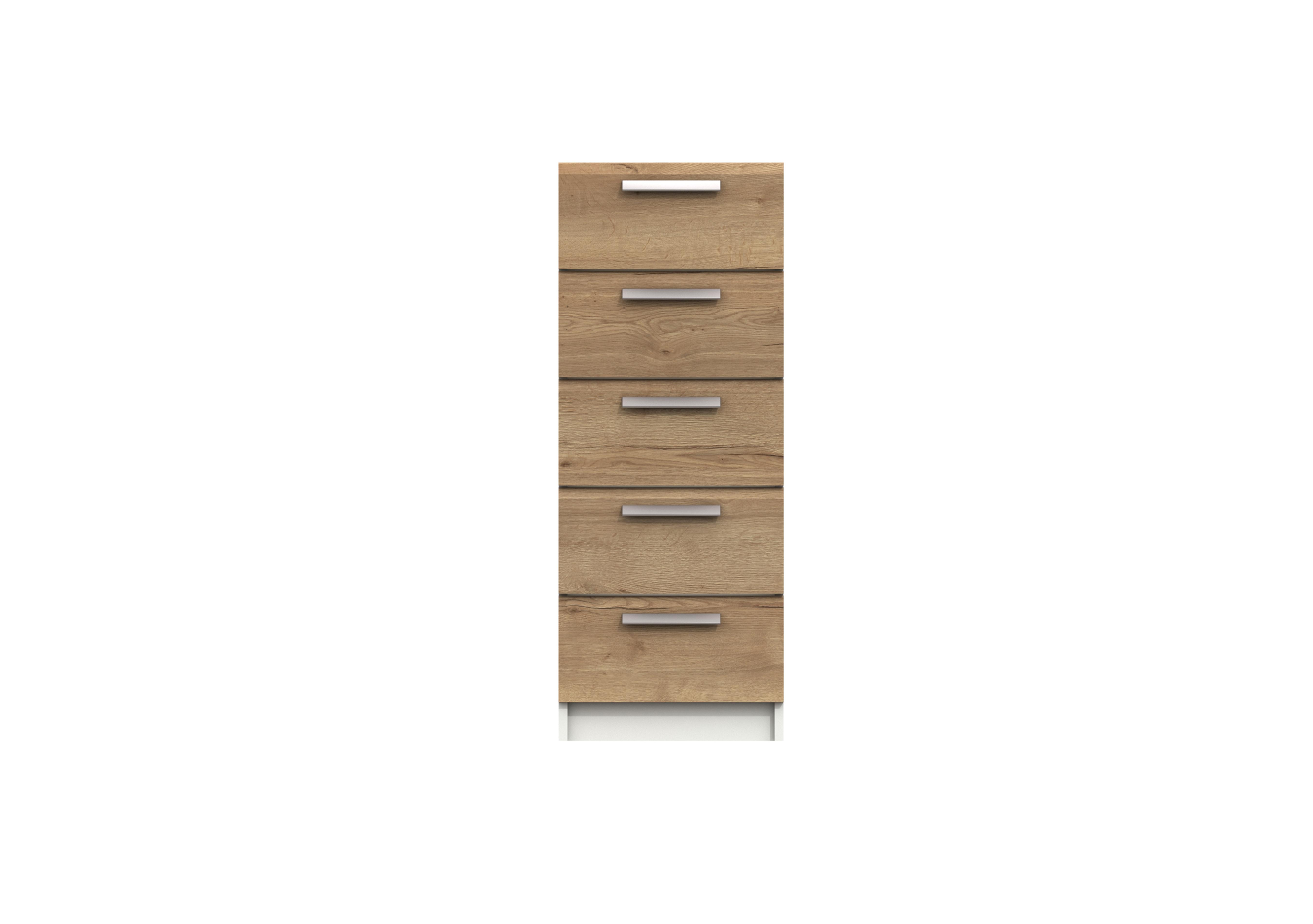 Waterloo 5 Drawer Tall Chest in White & Natural Rustic Oak on Furniture Village