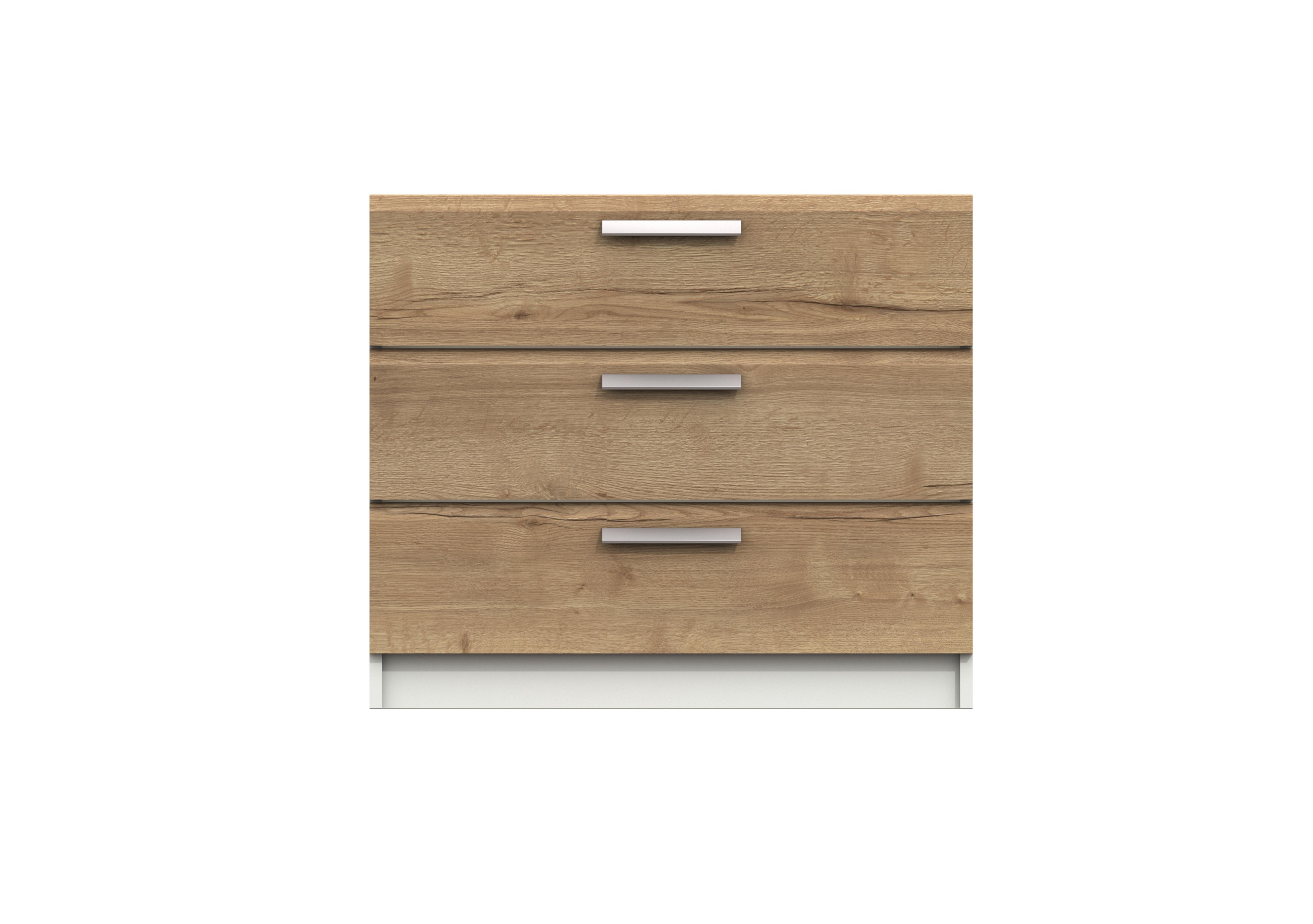 Waterloo 3 Drawer Chest in White & Natural Rustic Oak on Furniture Village